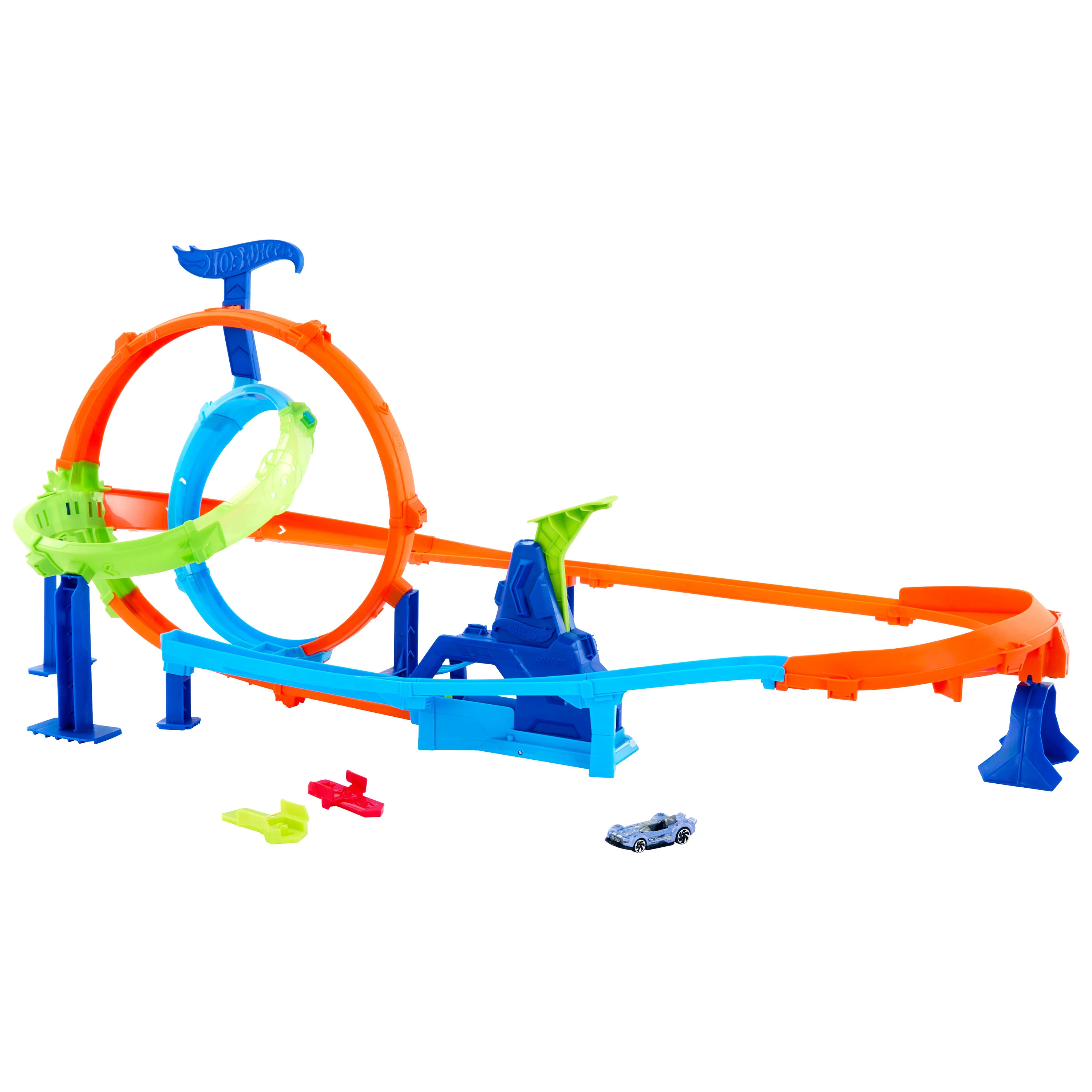 Hot Wheels Stunt Pista de Juguete acrobacias lanza y choca - Image 2