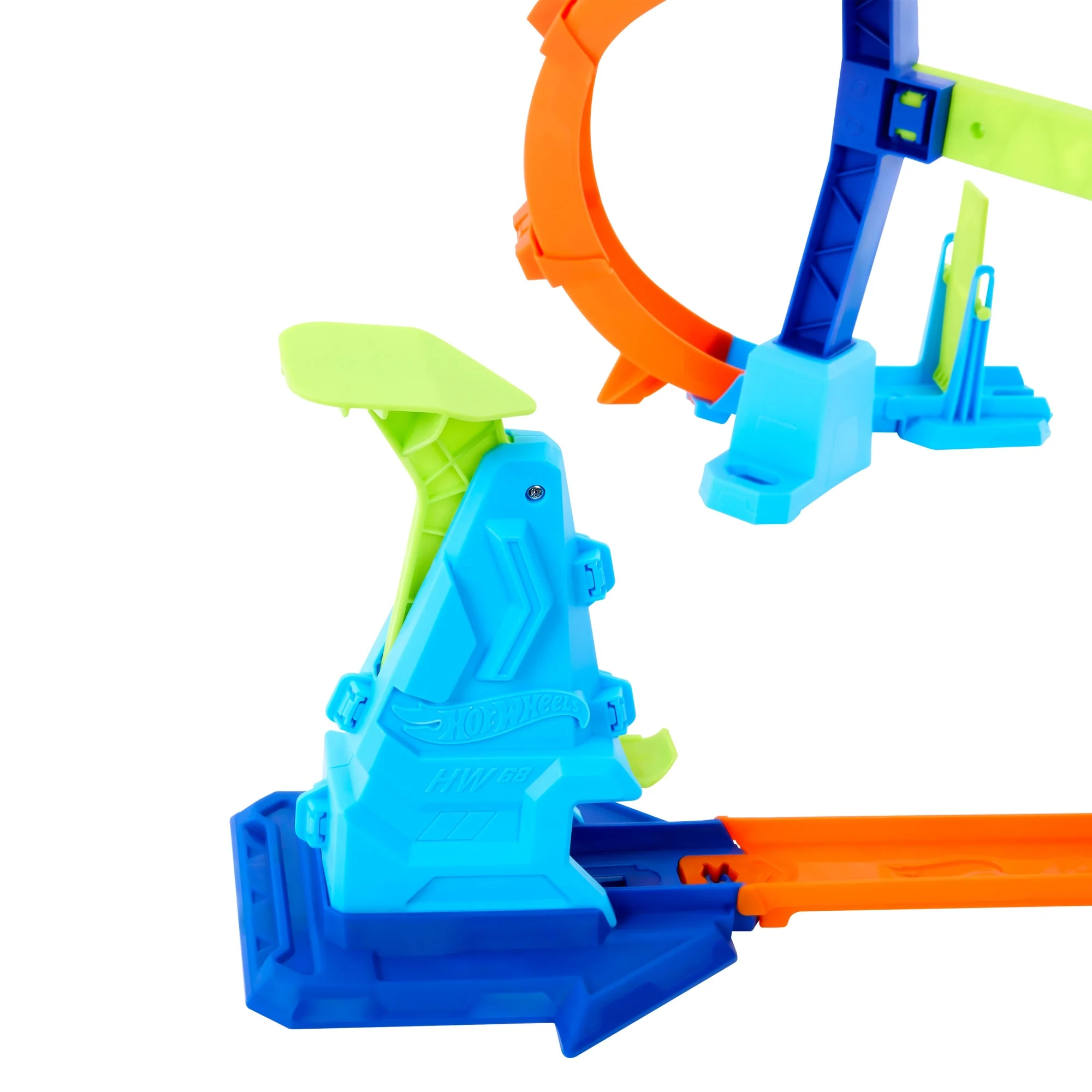Hot Wheels Stunt Tracks Corkscrew Jump Champion Track Set & 1:64 Scale Toy Car, Speed Snap Track - Image 3