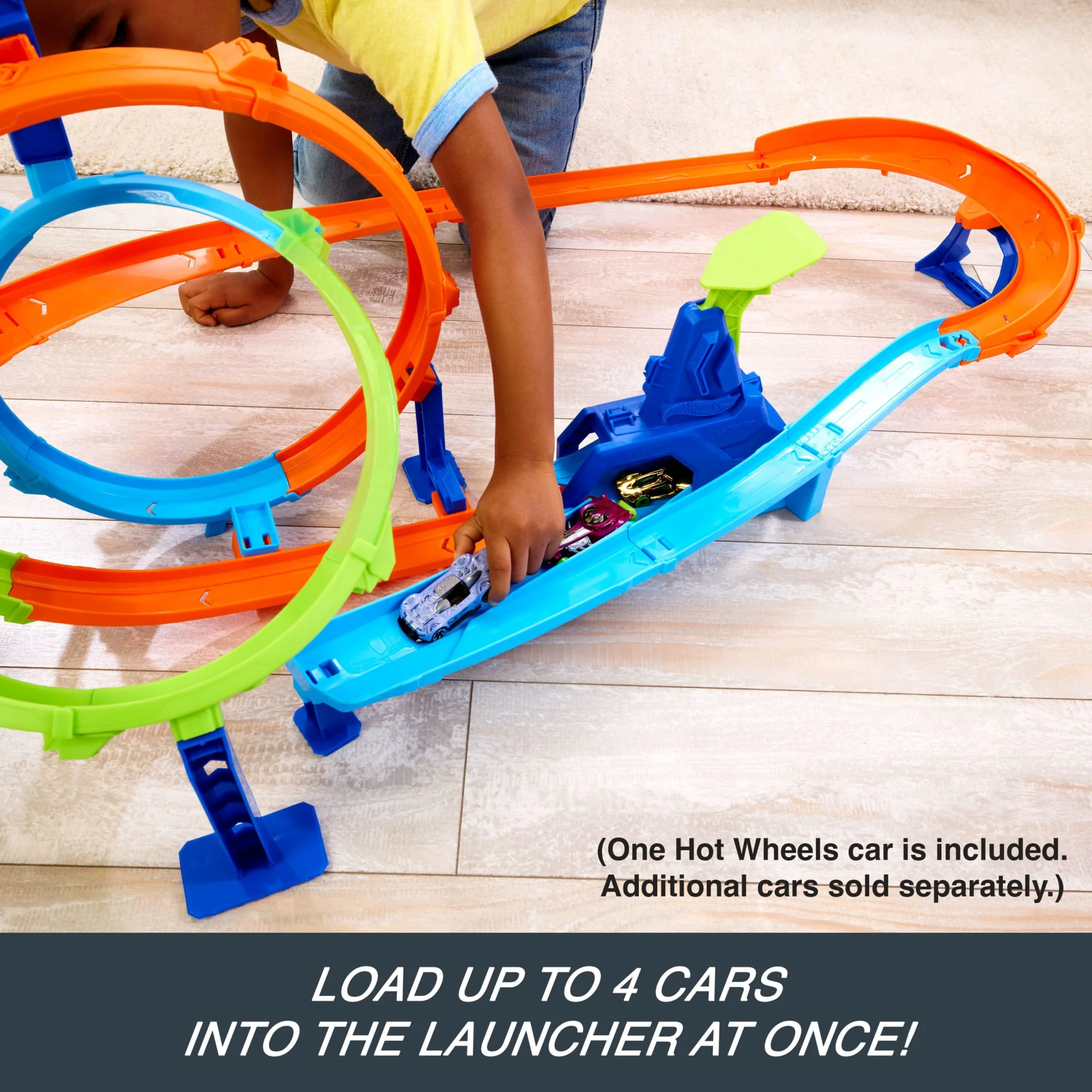Hot Wheels Stunt Tracks Rapid Launch Cyclone Track Set & 1:64 Scale Die-Cast Toy Car - Image 3