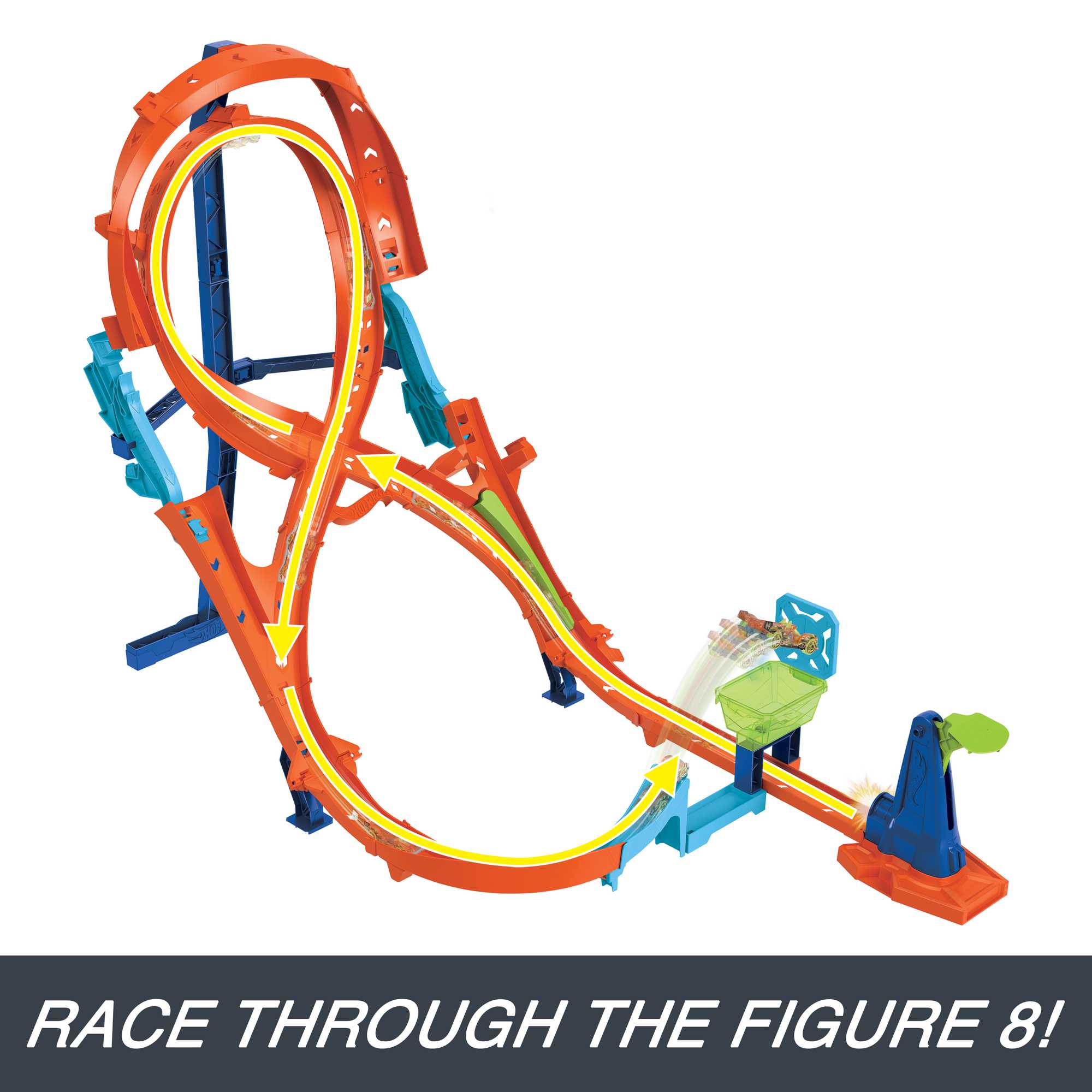 Hot Wheels Track Set With 1 Hot Wheels Car, Figure-8 Track Set - Image 4