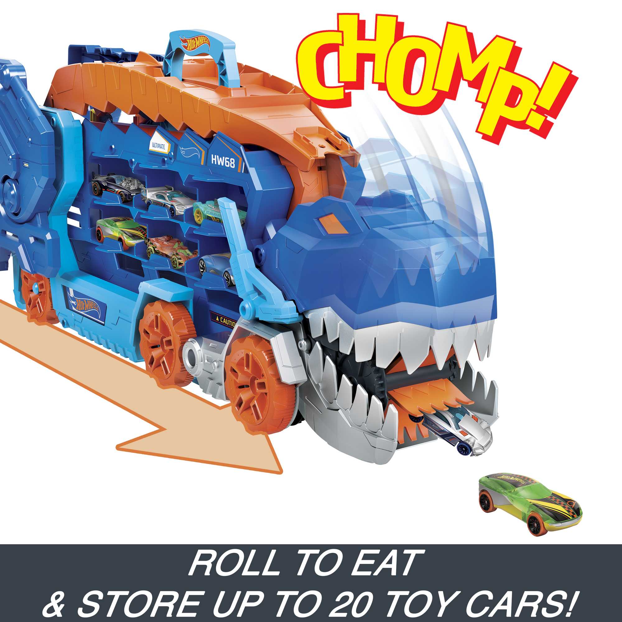 Hot Wheels City Ultimate T-Rex Transporter, Hauler Transforms Into A Dino, Featured in “Let's Race” - Image 3