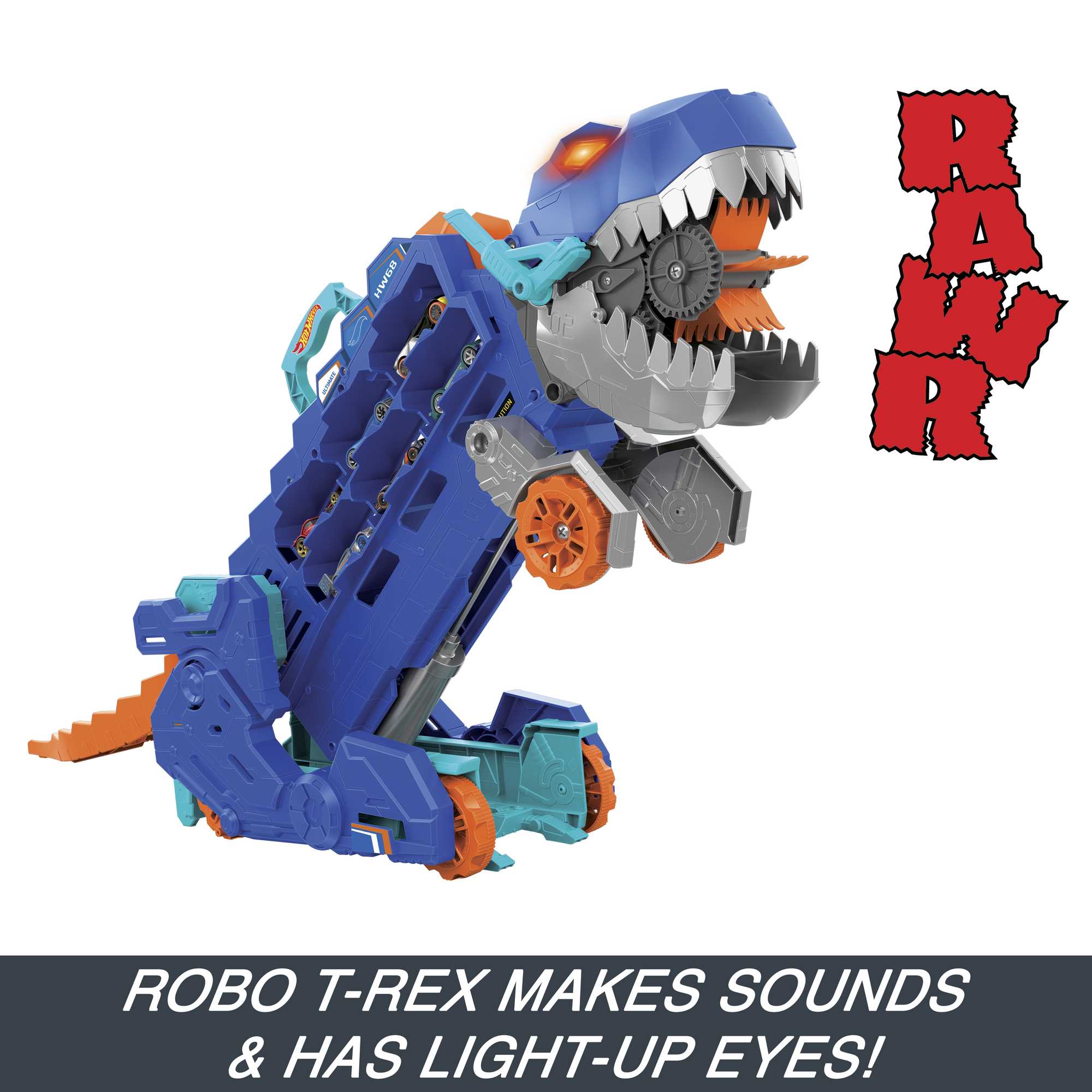 Hot Wheels City Ultimate T-Rex Transporter, Hauler Transforms Into A Dino, Featured in “Let's Race” - Image 5