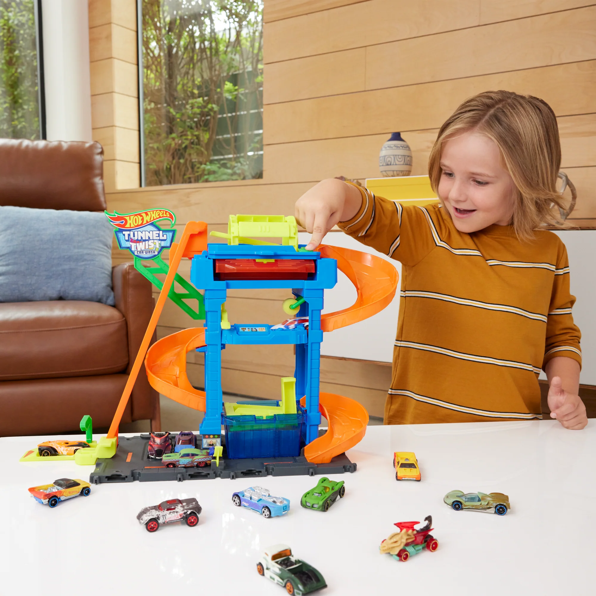 Hot Wheels  Ville  Color Shifters  Lave-Auto Tunnel Pivotant - Image 2