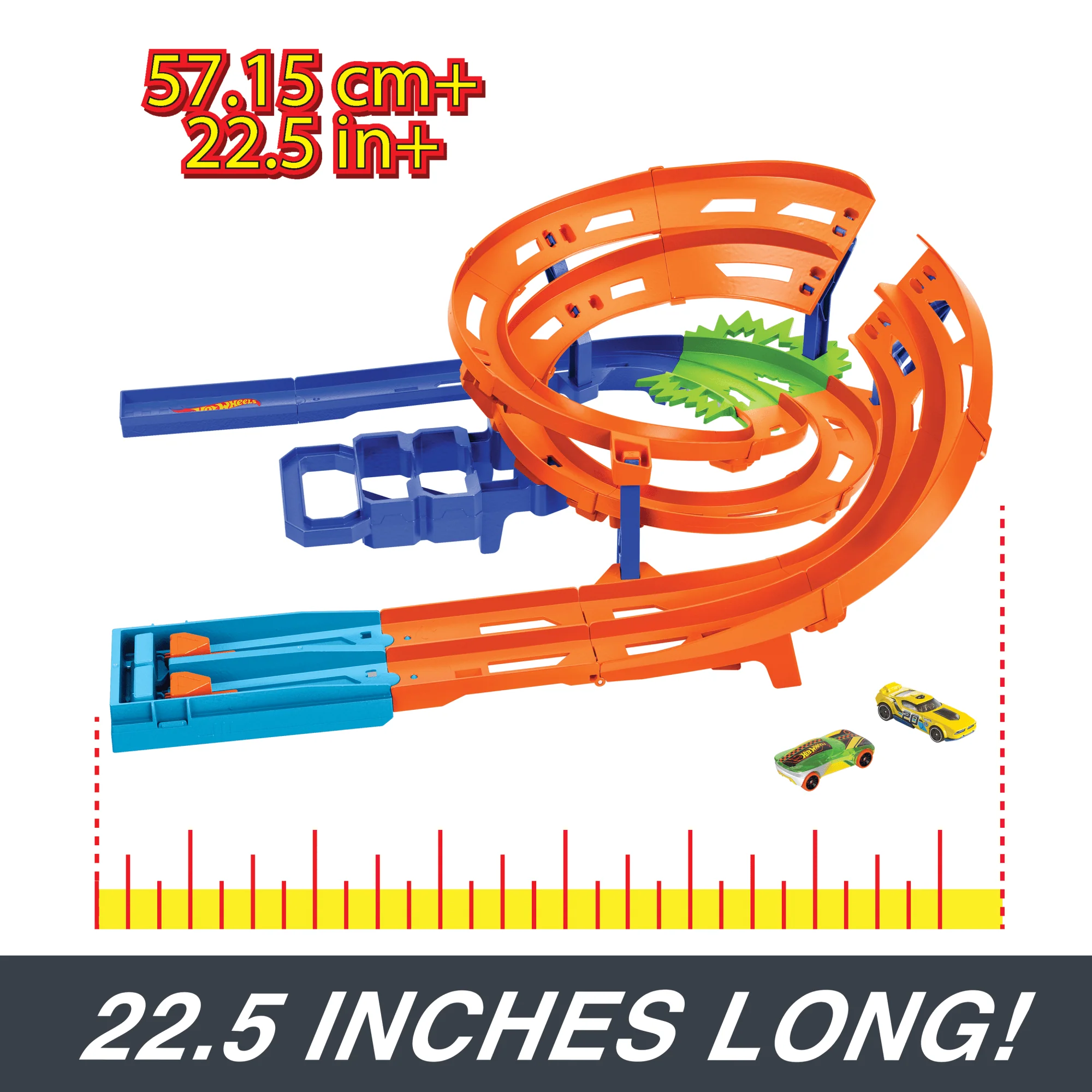 Hot Wheels Whip Around Raceway, 2 Toy Cars in 1:64 Scale, Storage - Image 2