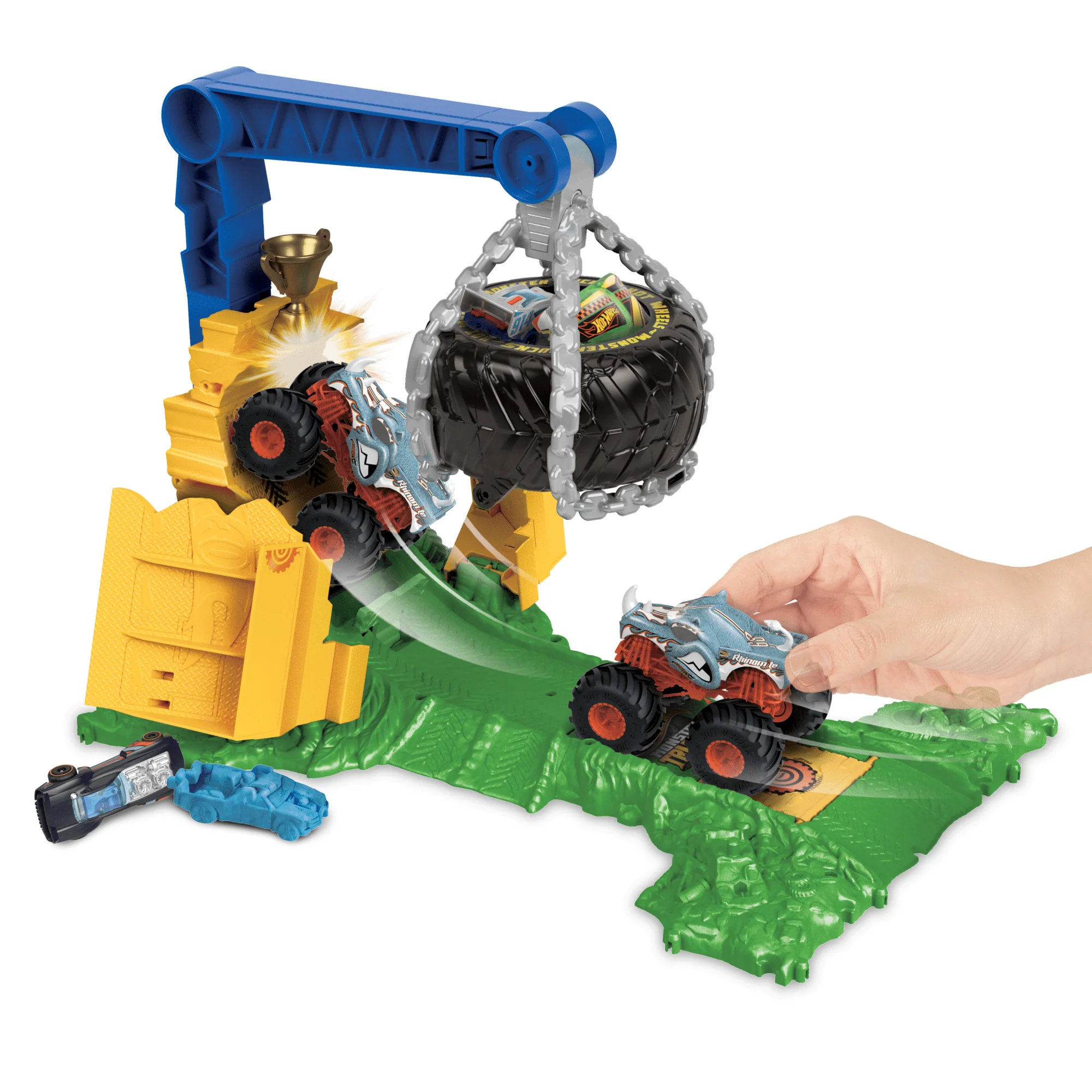 Hw  Monster Trucks  Coffret de Jeu  Défi à Plein Gaz Rhinomite - Image 3