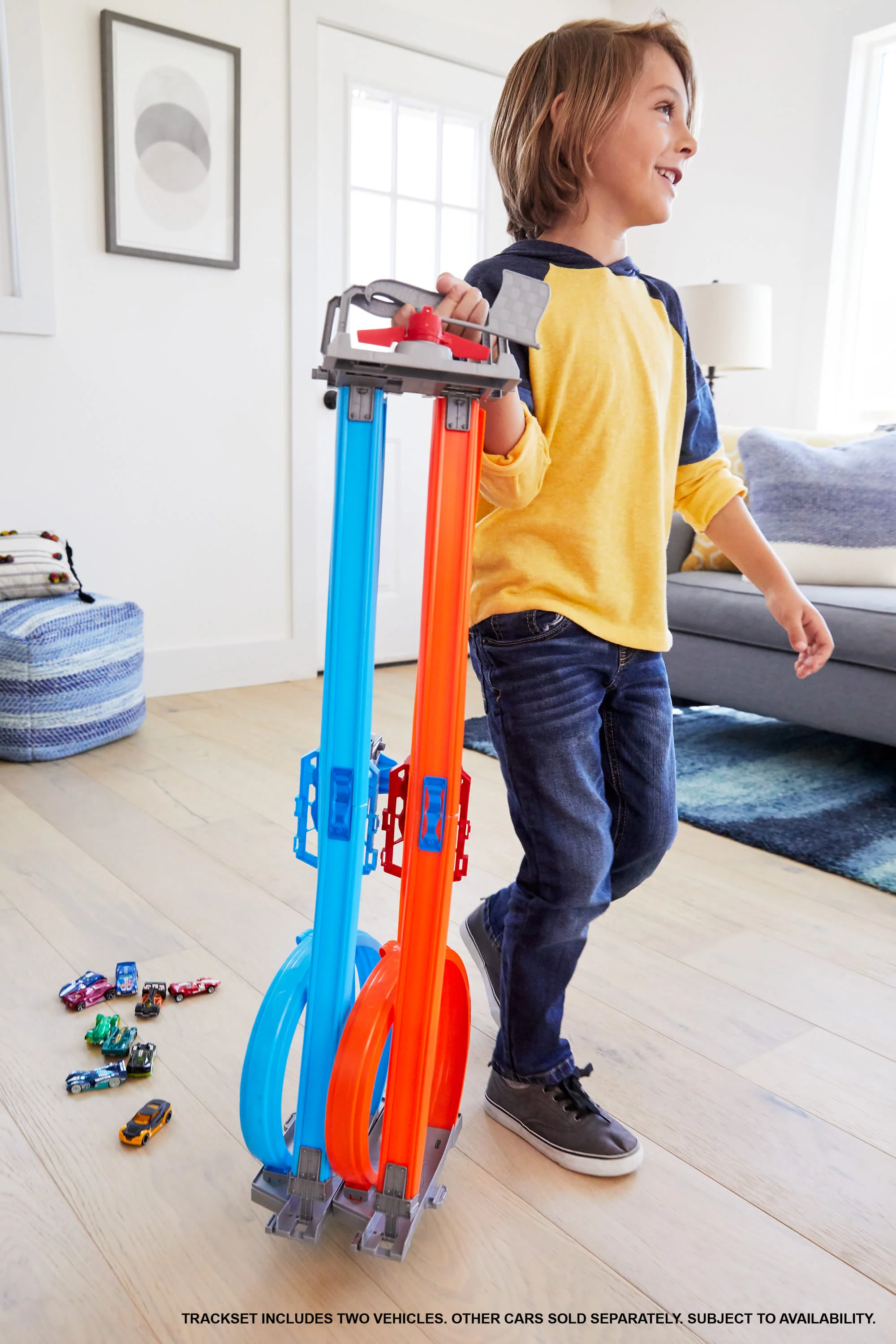 Piste Double Boucle en Folie Hot Wheels et 2Véhicules à L’Échelle 1:64, 5 à 10Ans - Image 3
