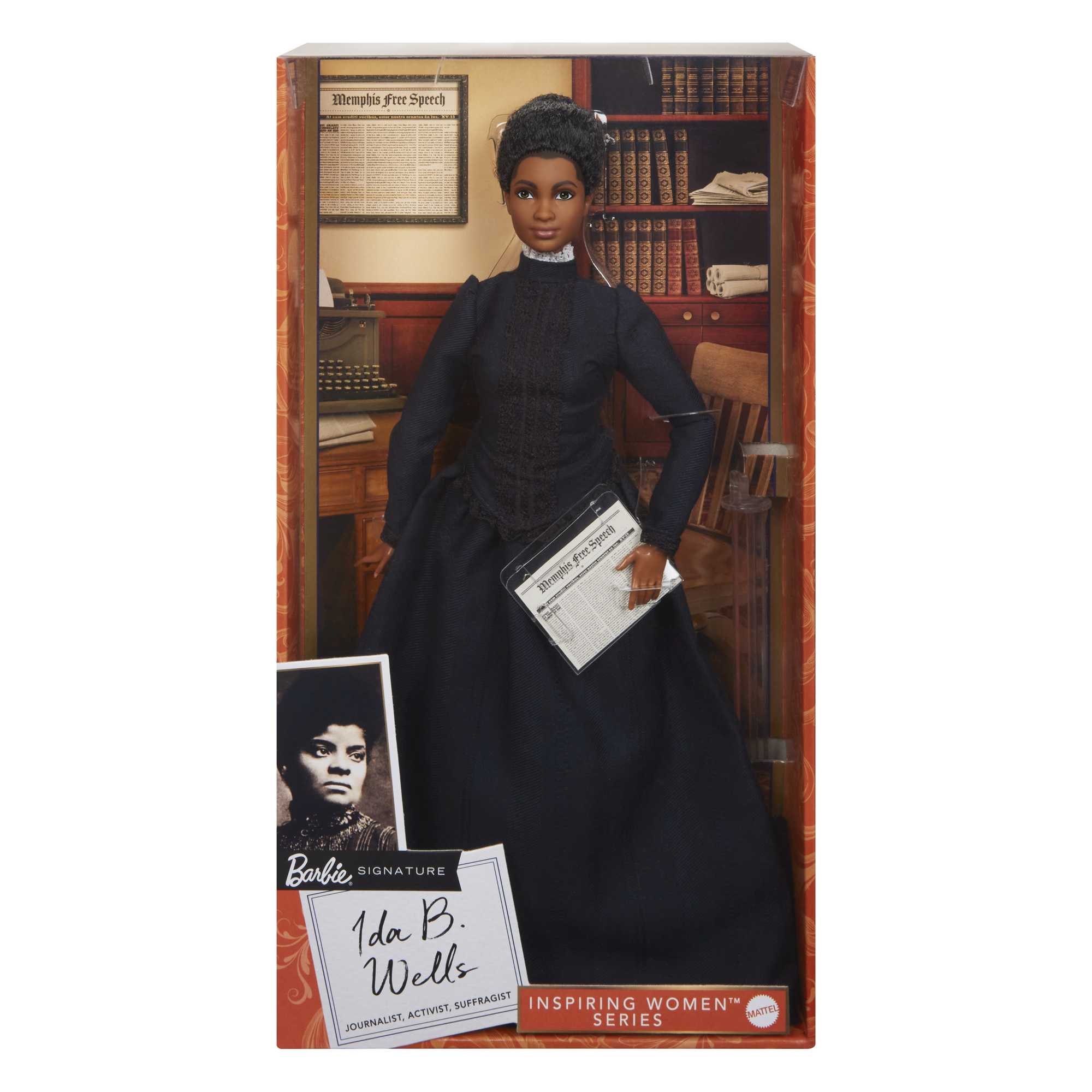 Barbie Inspiring Women Ida B. Wells Collectible Doll With Newspaper Accessory - Image 6