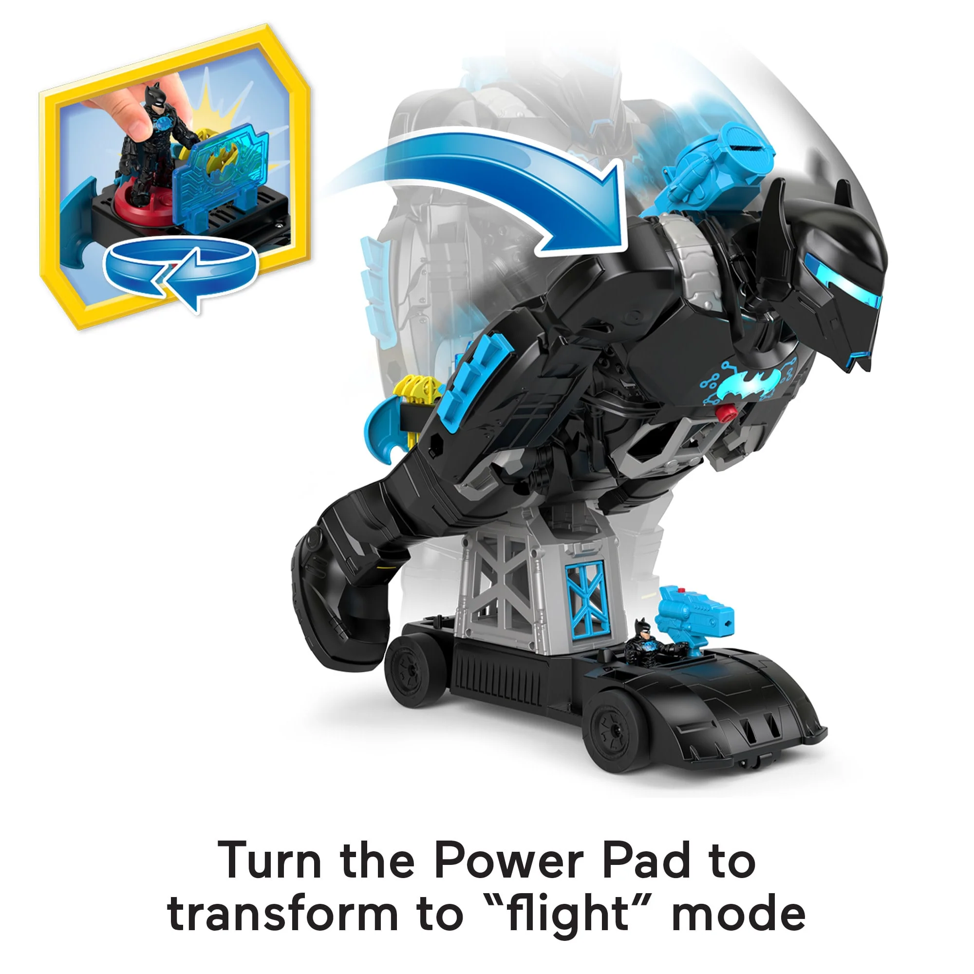 Imaginext DC Super Friends Batman Toy, 2-In-1 Robot & Playset With Lights & Sounds, Bat-Tech Batbot - Image 3