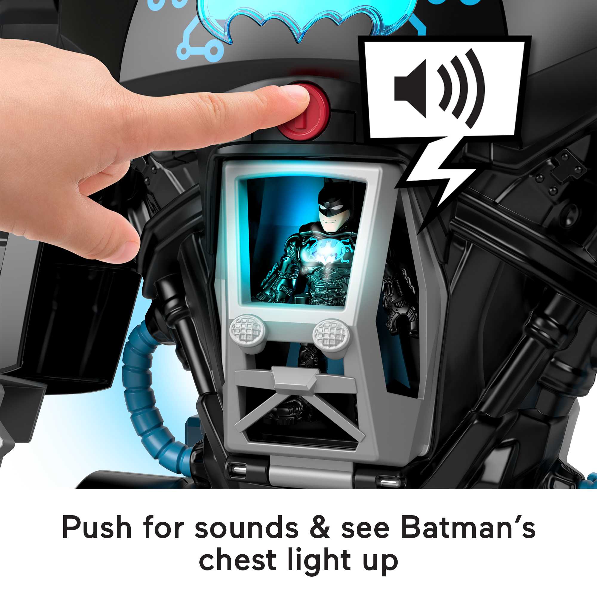 Imaginext DC Super Friends Batman Toy, 2-In-1 Robot & Playset With Lights & Sounds, Bat-Tech Batbot - Image 5