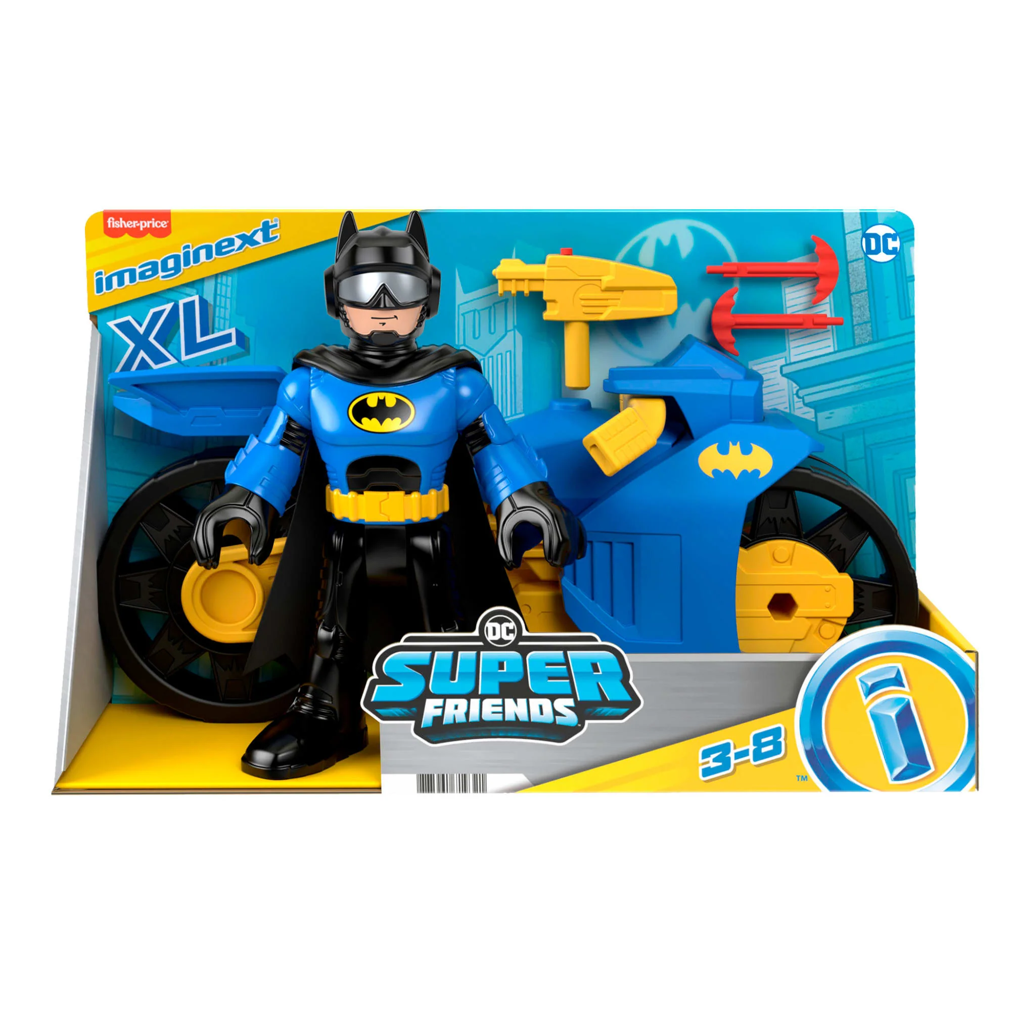 Imaginext DC Super Friends Batman Toys, XL Batcycle And Batman Figure, 10-inches - Image 6