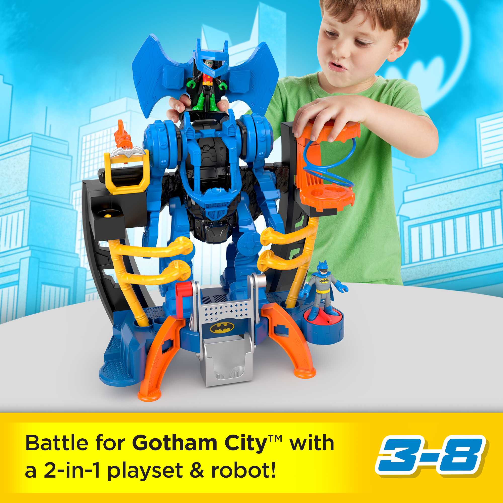 Imaginext DC Super Friends Batman Playset, Robo Command Center With Detachable 10-Inch Robot - Image 2