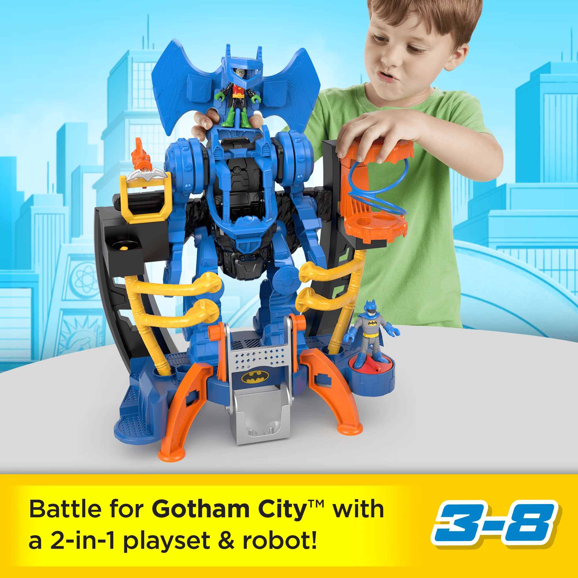 Imaginext DC Super Friends Batman Playset, Robo Command Center With Detachable 10-Inch Robot - Image 2