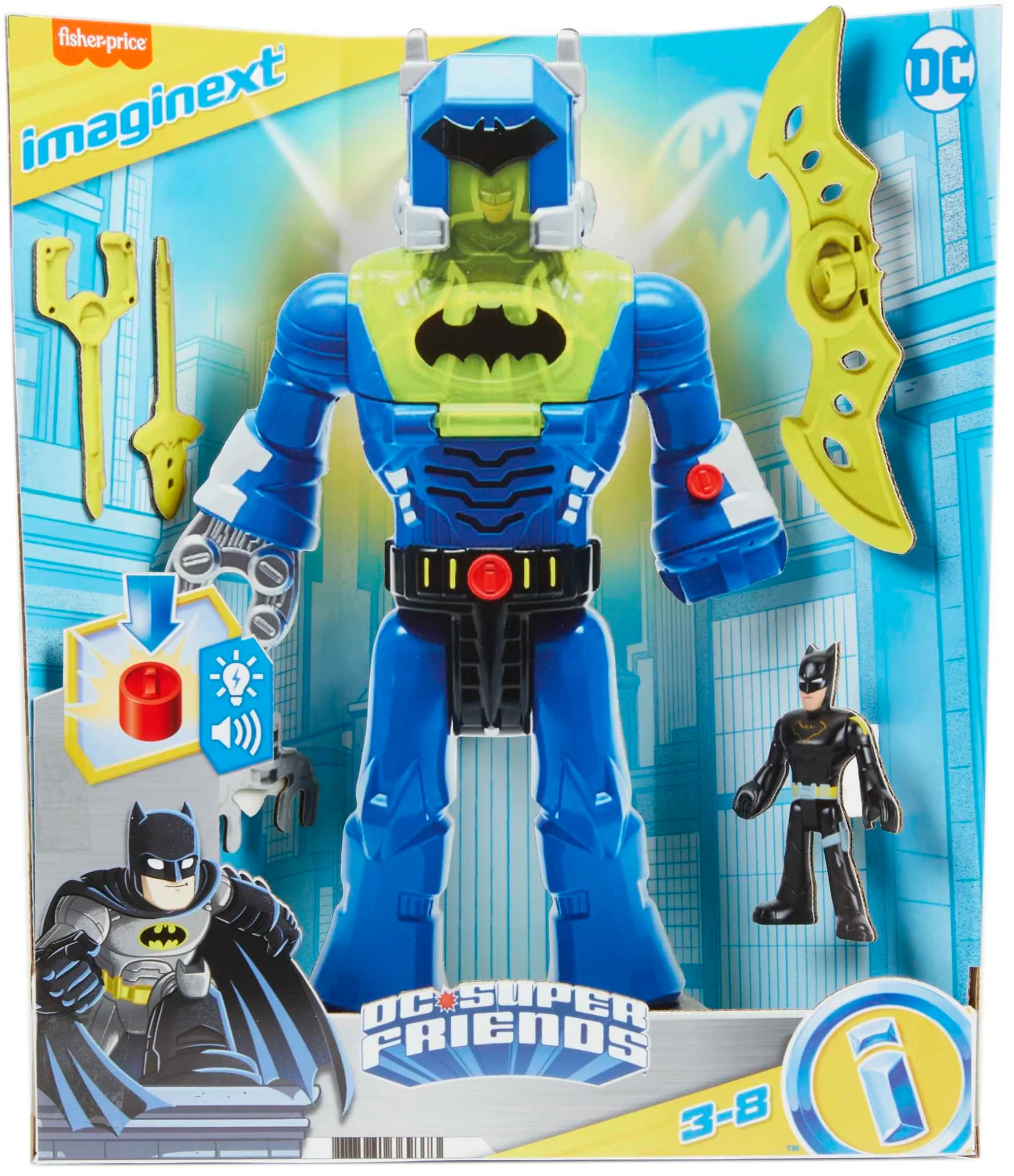 Imaginext DC Super Friends Batman Toys, Robot With Lights Sounds And insider Figure, Preschool Toys - Image 6