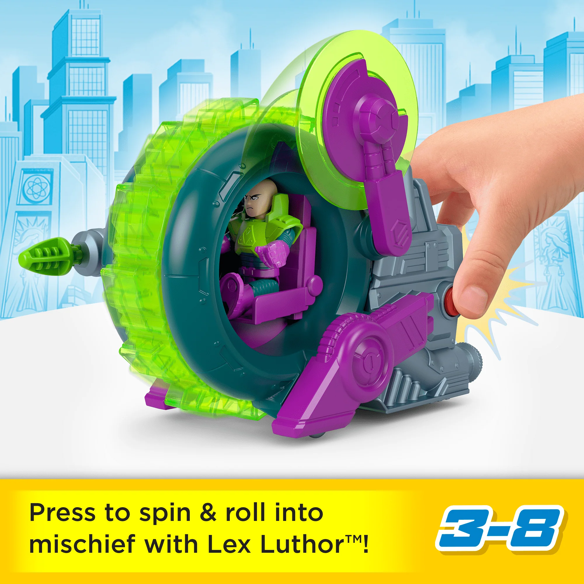Imaginext DC Super Friends Lex Luthor Spinning Saw Vehicle & Figure Set For Preschool Kids - Image 2
