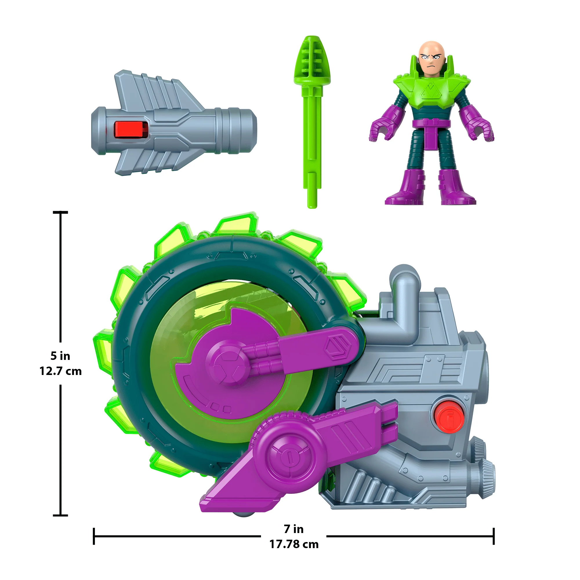 Imaginext DC Super Friends Lex Luthor Spinning Saw Vehicle & Figure Set For Preschool Kids - Image 5