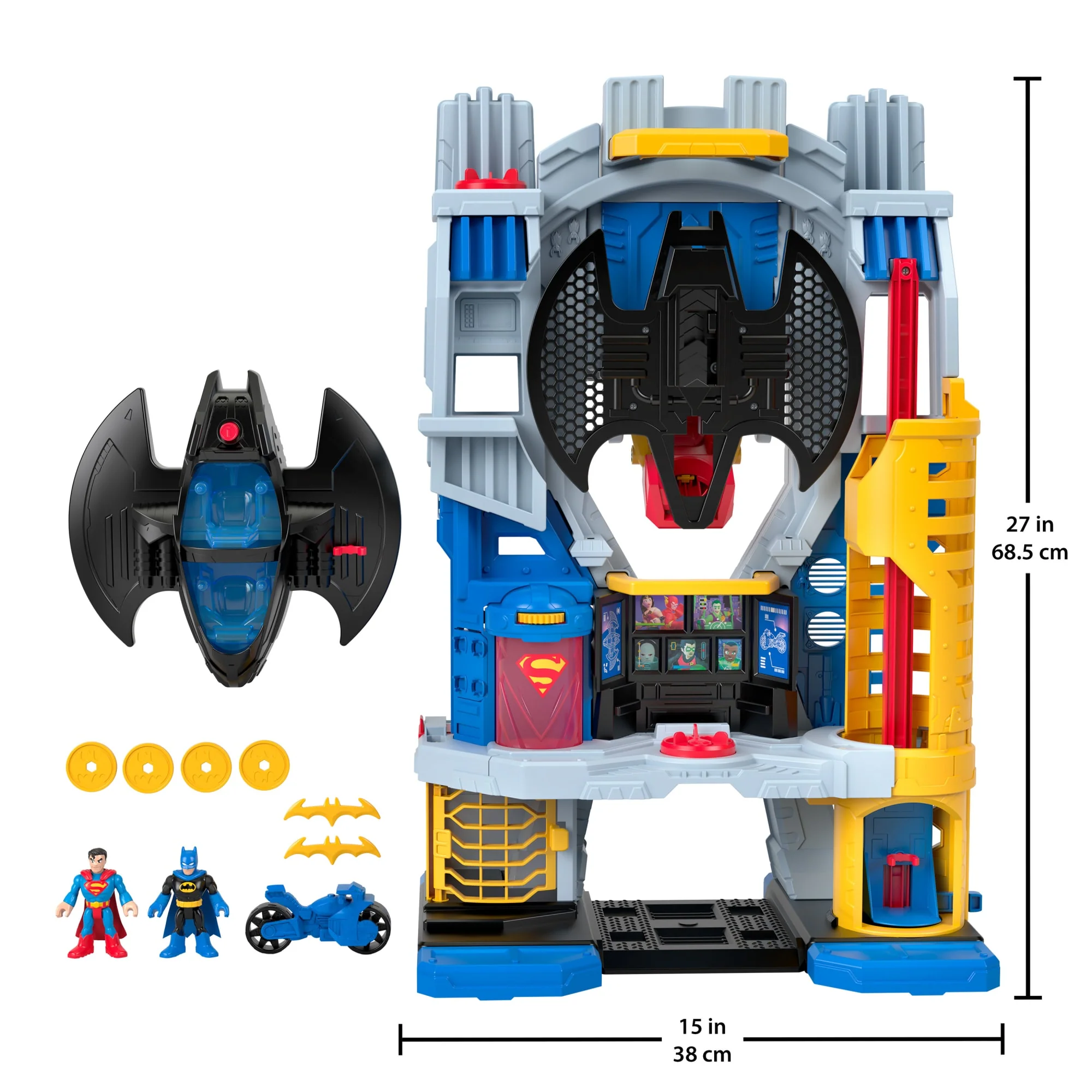 Imaginext DC Super Friends Ultimate Headquarters Playset With Batman Figure, 10 Piece Preschool Toy - Image 6
