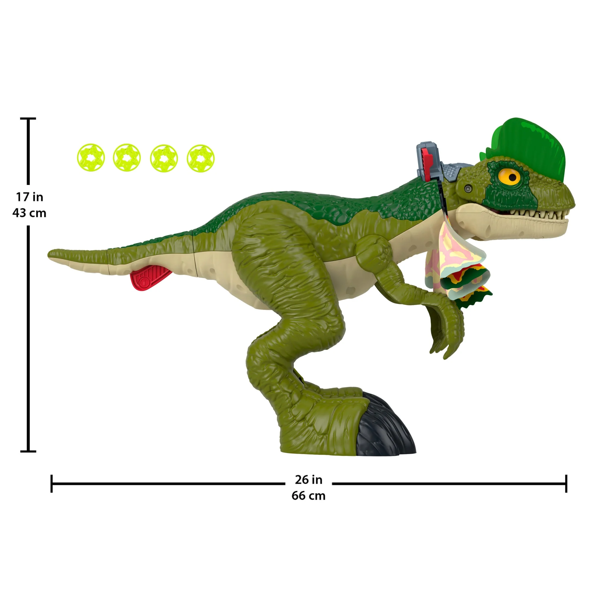 Imaginext Jurassic World thrash Attack Dilophosaurus Dinosaur Toy With Lights & Sounds For Kids - Image 5