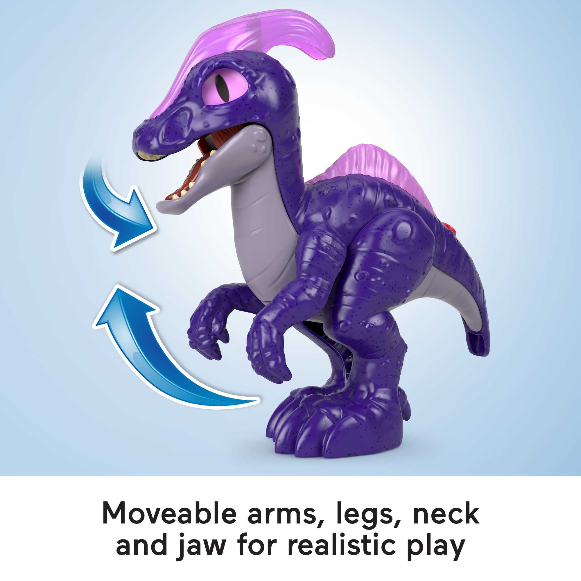Imaginext Jurassic World Dinosaur Parasaurolophus XL Figure With Lights & Sounds, 10-inch Toy - Image 4
