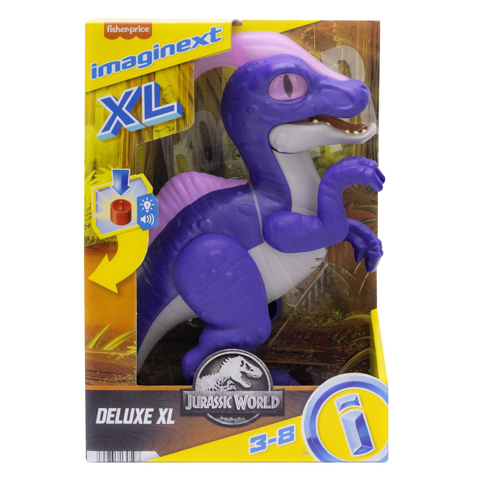 Imaginext Jurassic World Dinosaur Parasaurolophus XL Figure With Lights & Sounds, 10-inch Toy - Image 6