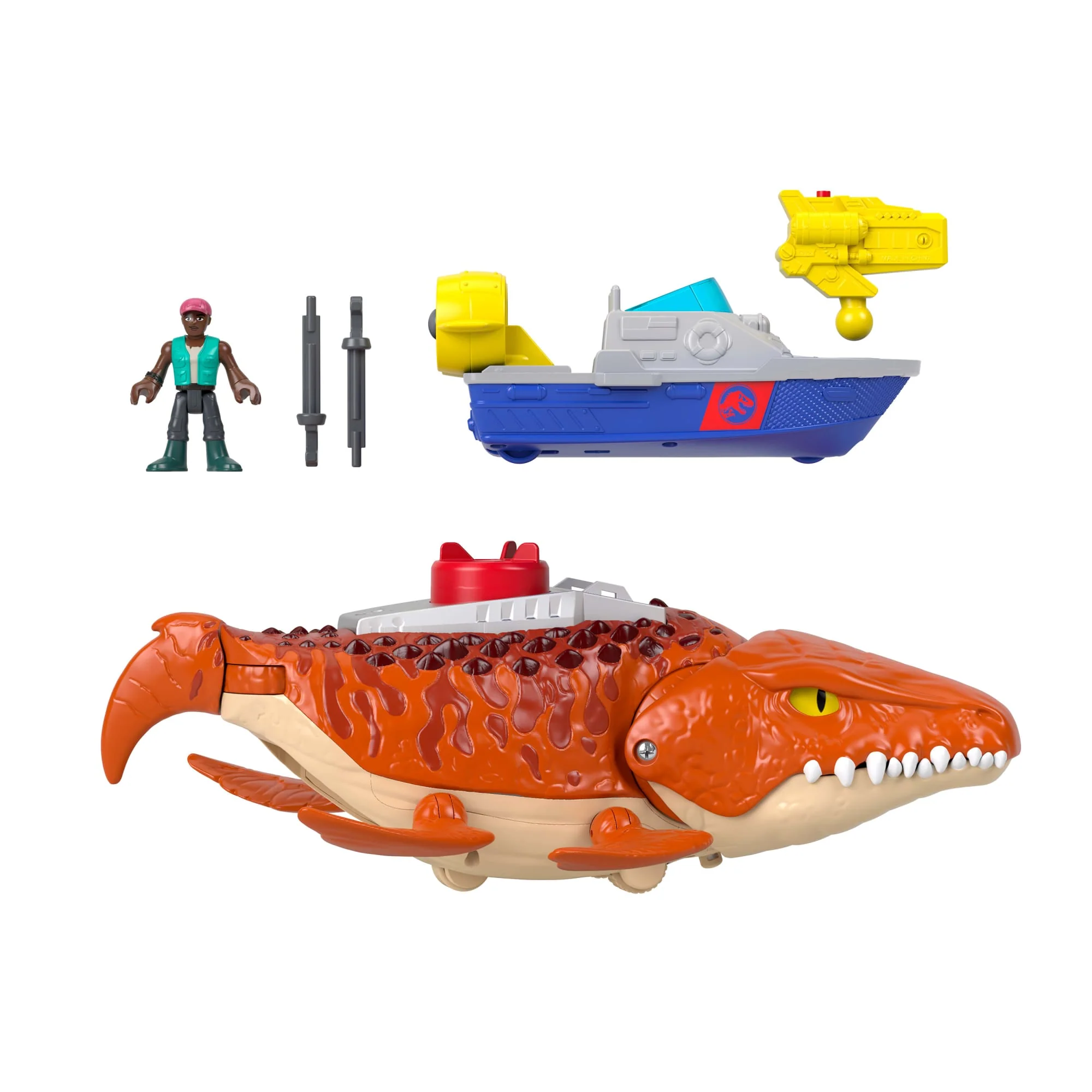 Imaginext Jurassic World Dinosaurio de Juguete Rebirth Mosasaurus Caza y Muerde - Image 6