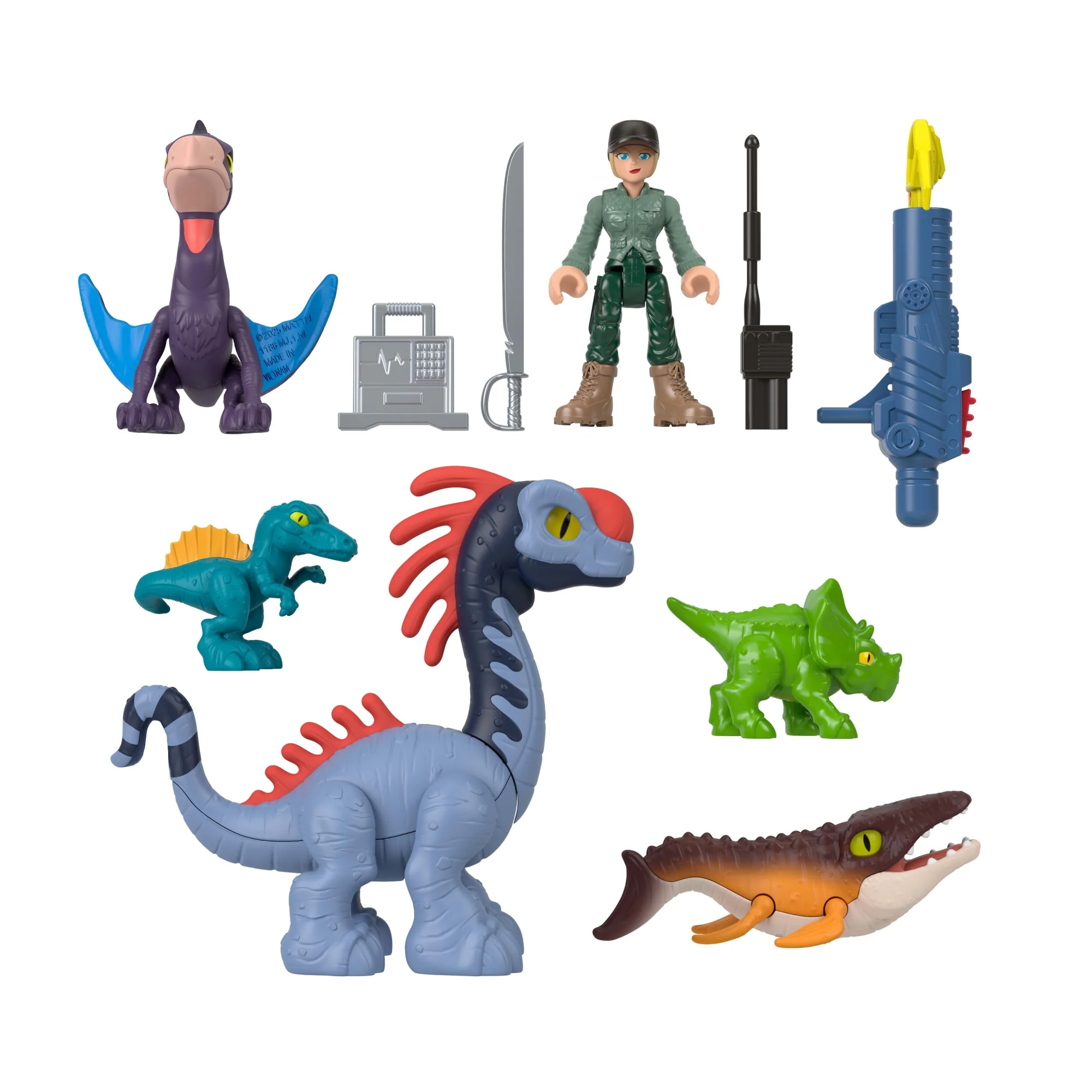 Imaginext Jurassic World Dinosaurio de Juguete Renace Pack Dinos Tierra, Aire y Mar - Image 3