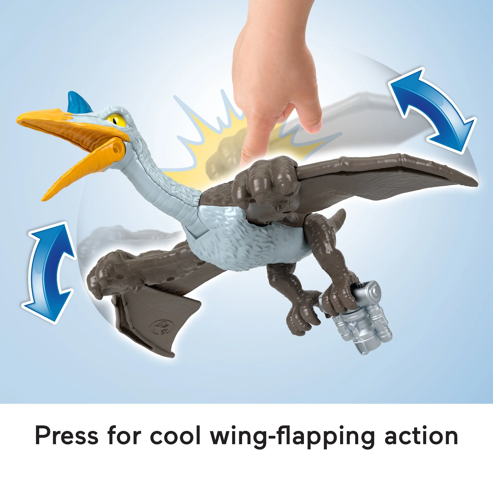 Imaginext Jurassic World Dominion Quetzal Dinosaur Toy With Soaring Action, 3 Piece Preschool Toys - Image 2