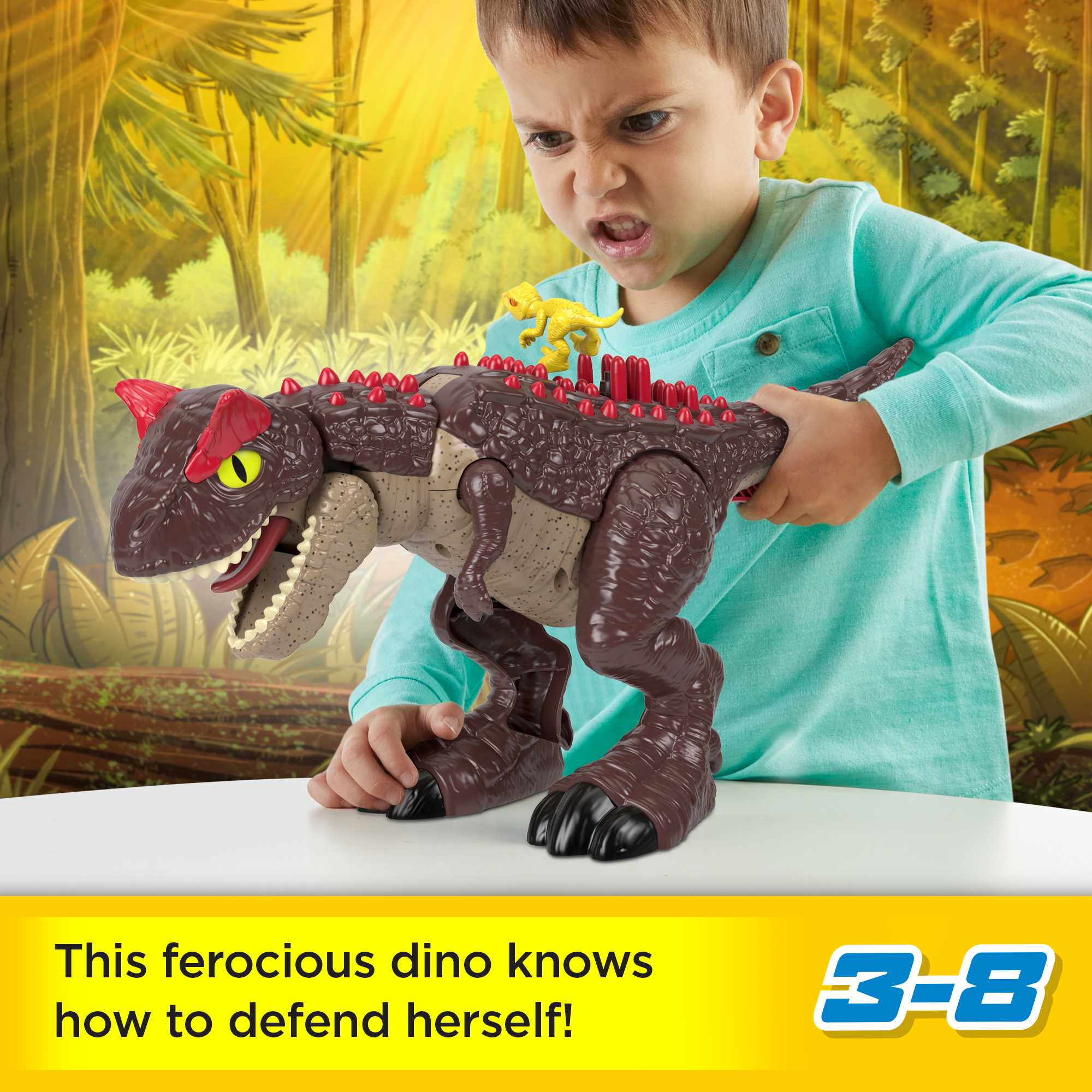 Imaginext Jurassic World Carnotaurus Dinosaur Toy With Spike Strike Action, 2-Piece Preschool Toys - Image 2