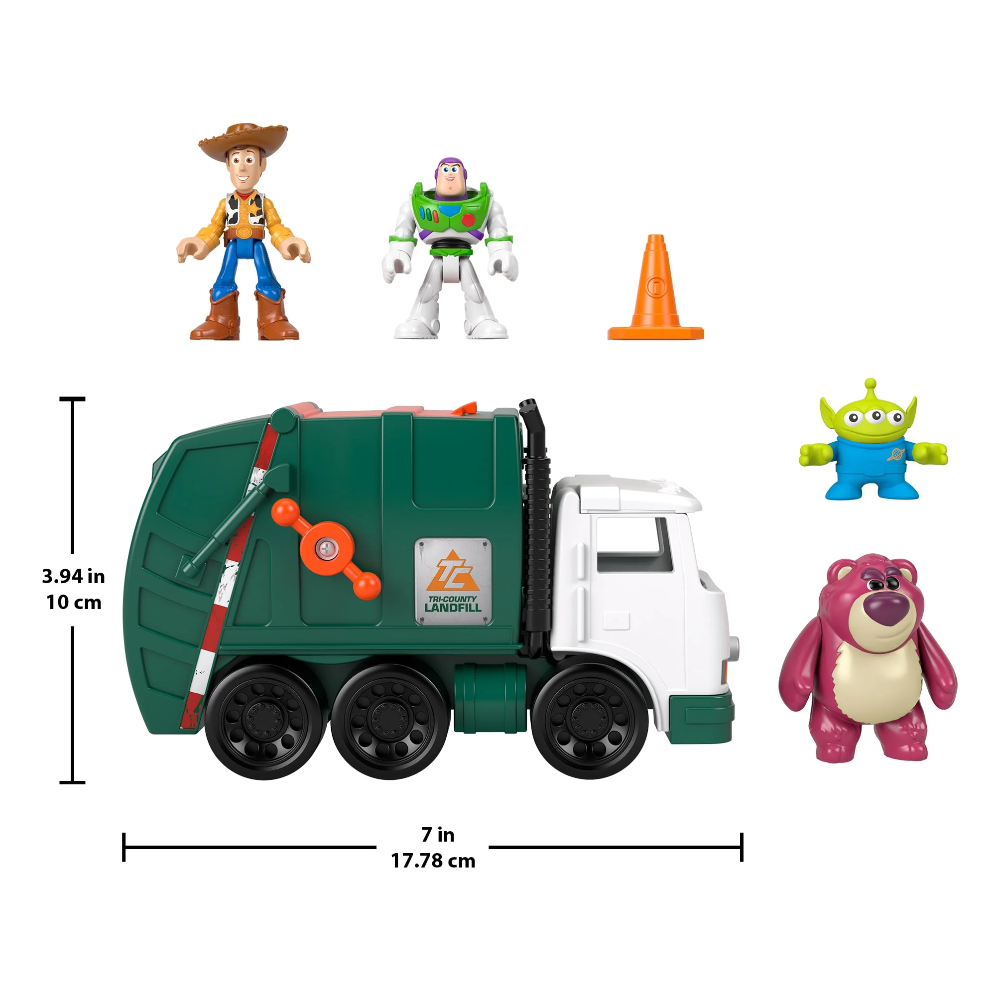 Imaginext Disney And Pixar Toy Story Garbage Truck With 4 Action Figures & Toy Vehicle - Image 6