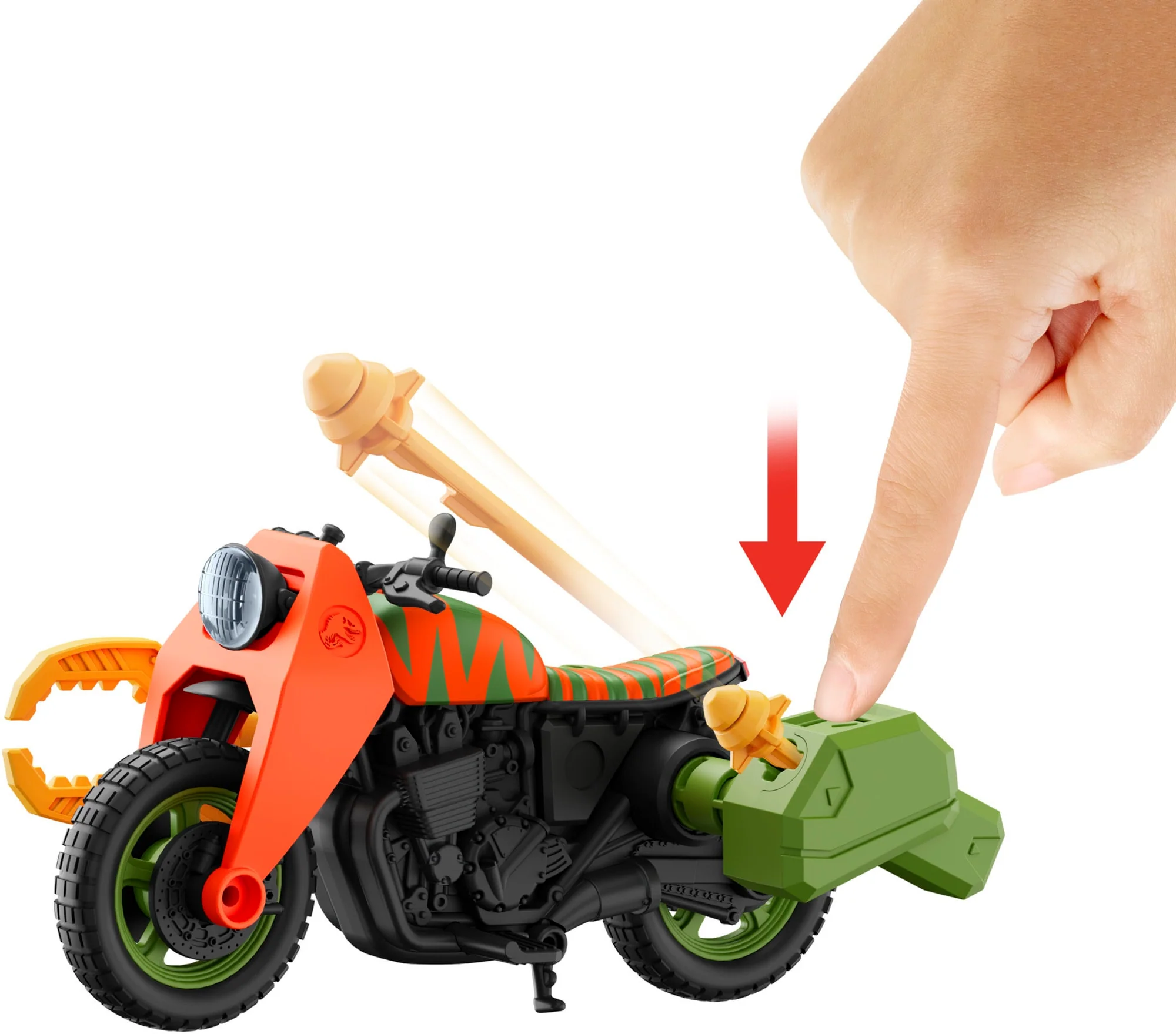 Jurassic Park ’93 Classic Dennis Nedry Action Figure, Motorcycle & Dinosaur Toy Set, 3.75-in Scale - Image 4