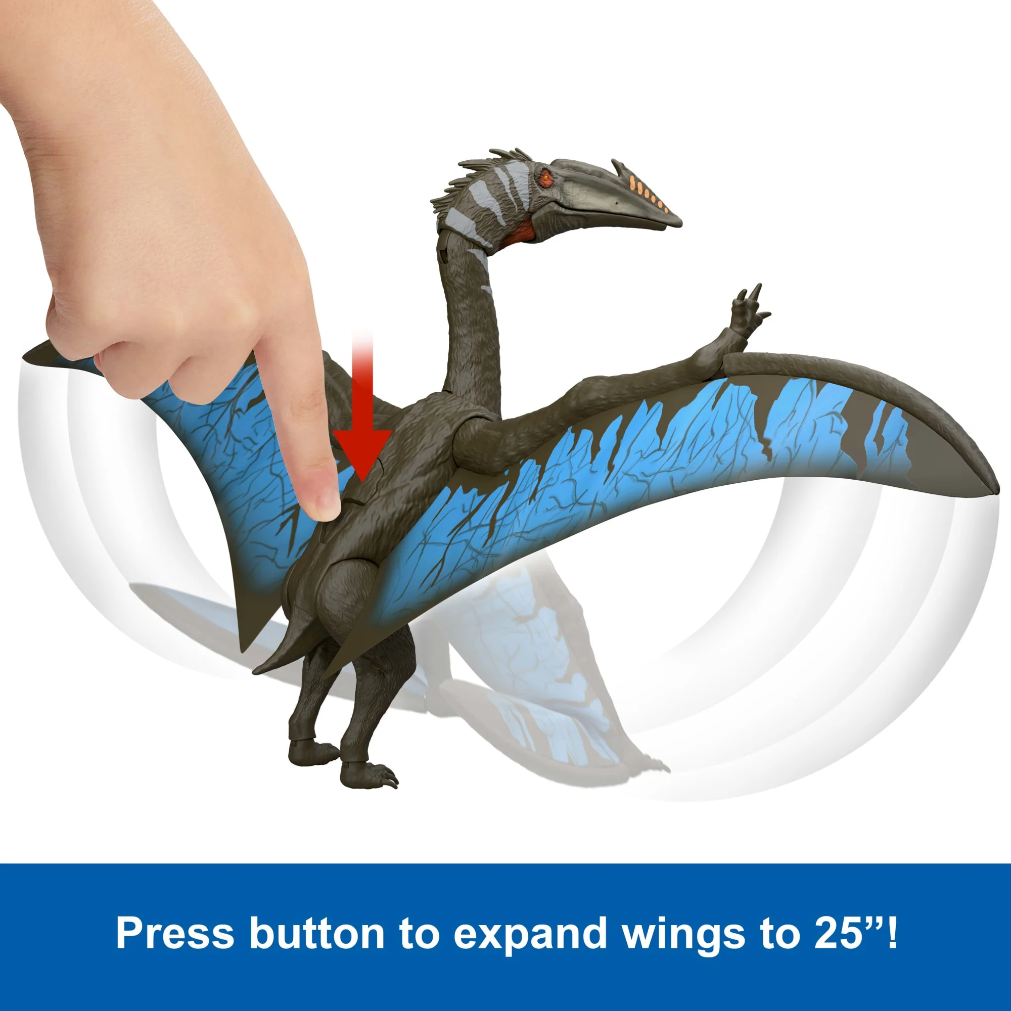 Jurassic World Rebirth Quetzalcoatlus Action Figure, Winged Dinosaur Toy With Sound, Aerial Ambush - Image 2