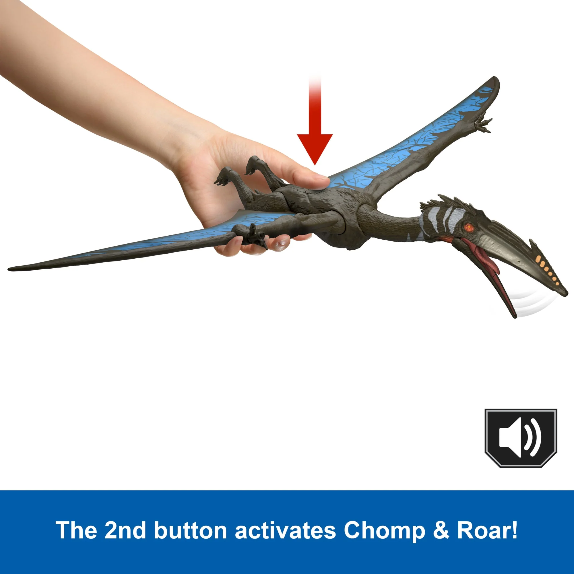 Jurassic World Rebirth Quetzalcoatlus Action Figure, Winged Dinosaur Toy With Sound, Aerial Ambush - Image 5