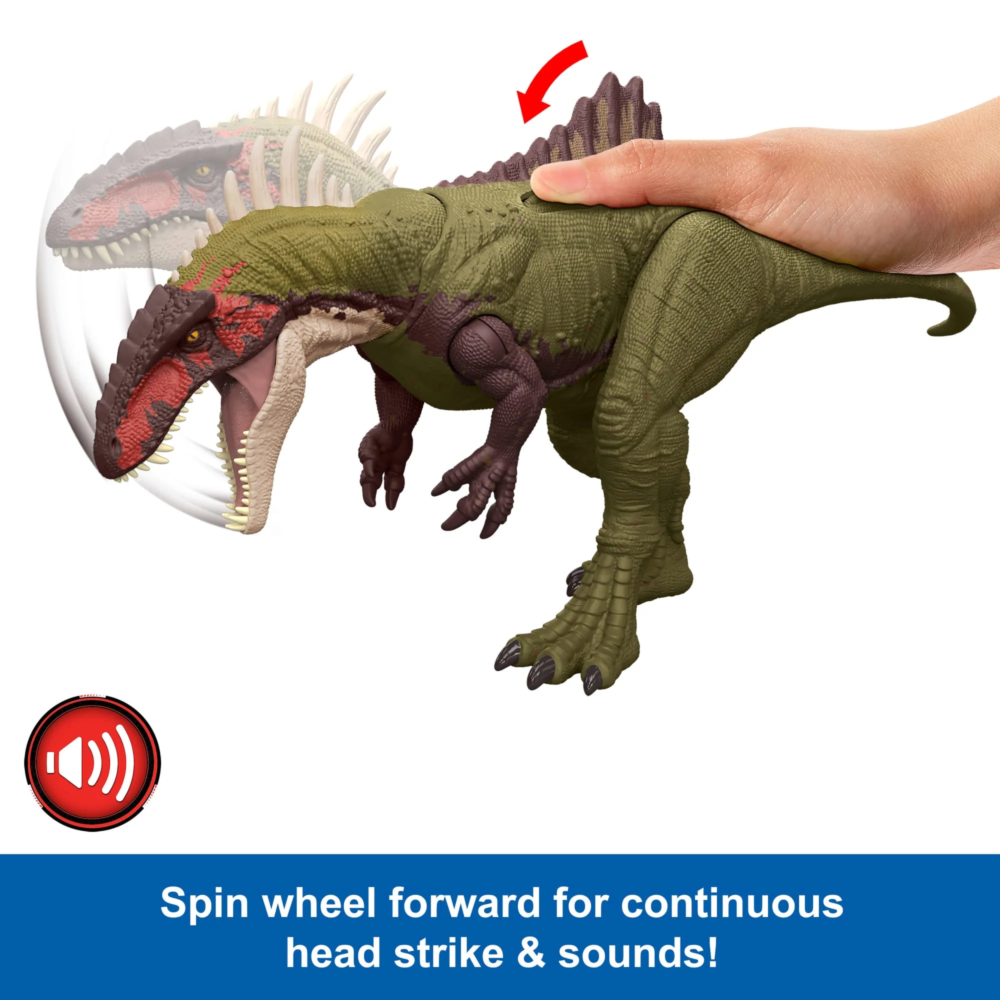 Jurassic World Battle Roarin’ Becklespinax Dinosaur Action Figure Toy, Rampage Strike - Image 4