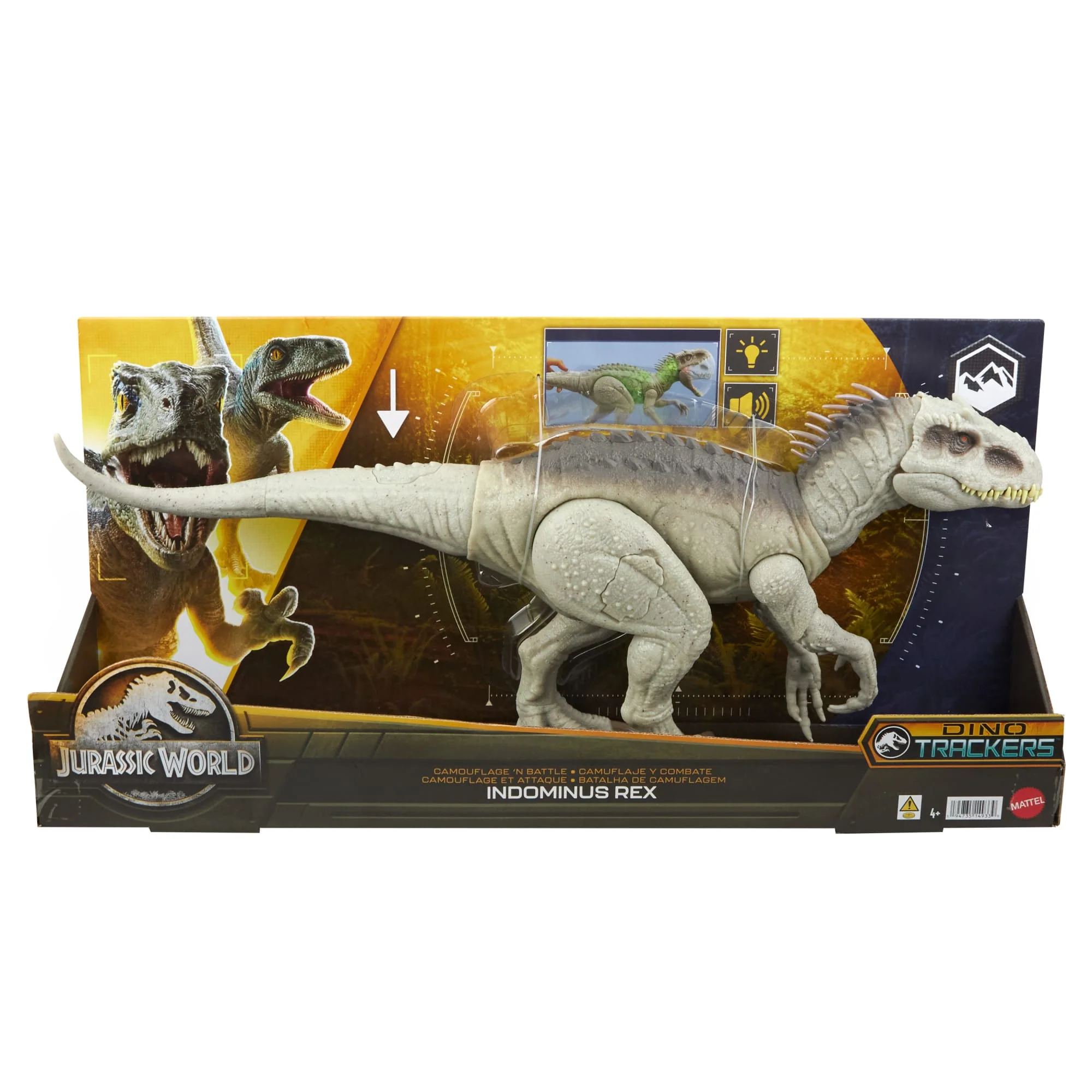 Jurassic World Camouflage 'n Battle indominus Rex Action Figure Toy With Lights, Sound & Motion - Image 6