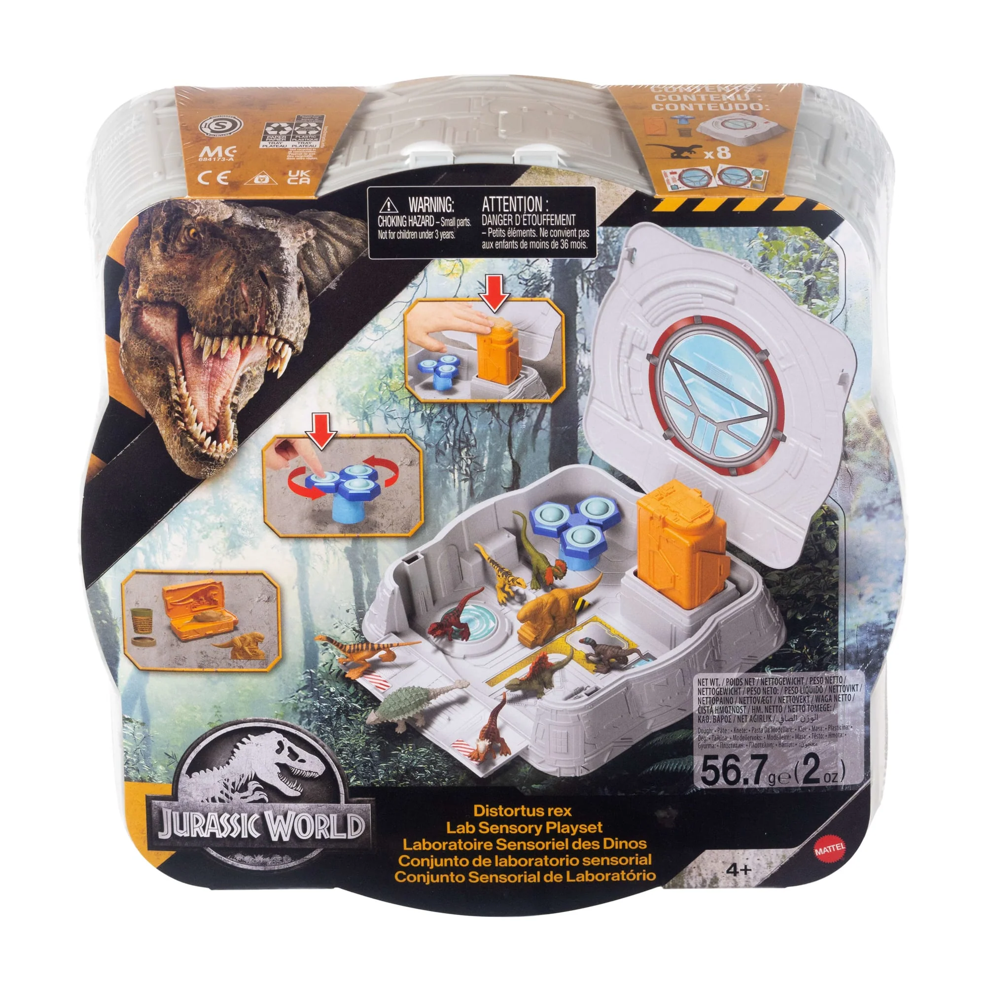 Jurassic World Distortus Rex Lab Sensory Playset With 8 Mini Figures, Fidget Features in Case - Image 6