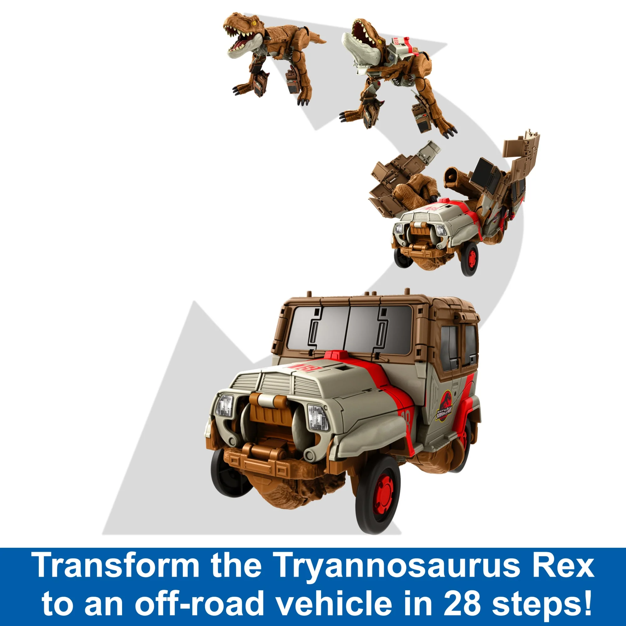 Jurassic World Transforming Toy, Tyrannosaurus T Rex Dinosaur To Truck, Chase N Roar - Image 3