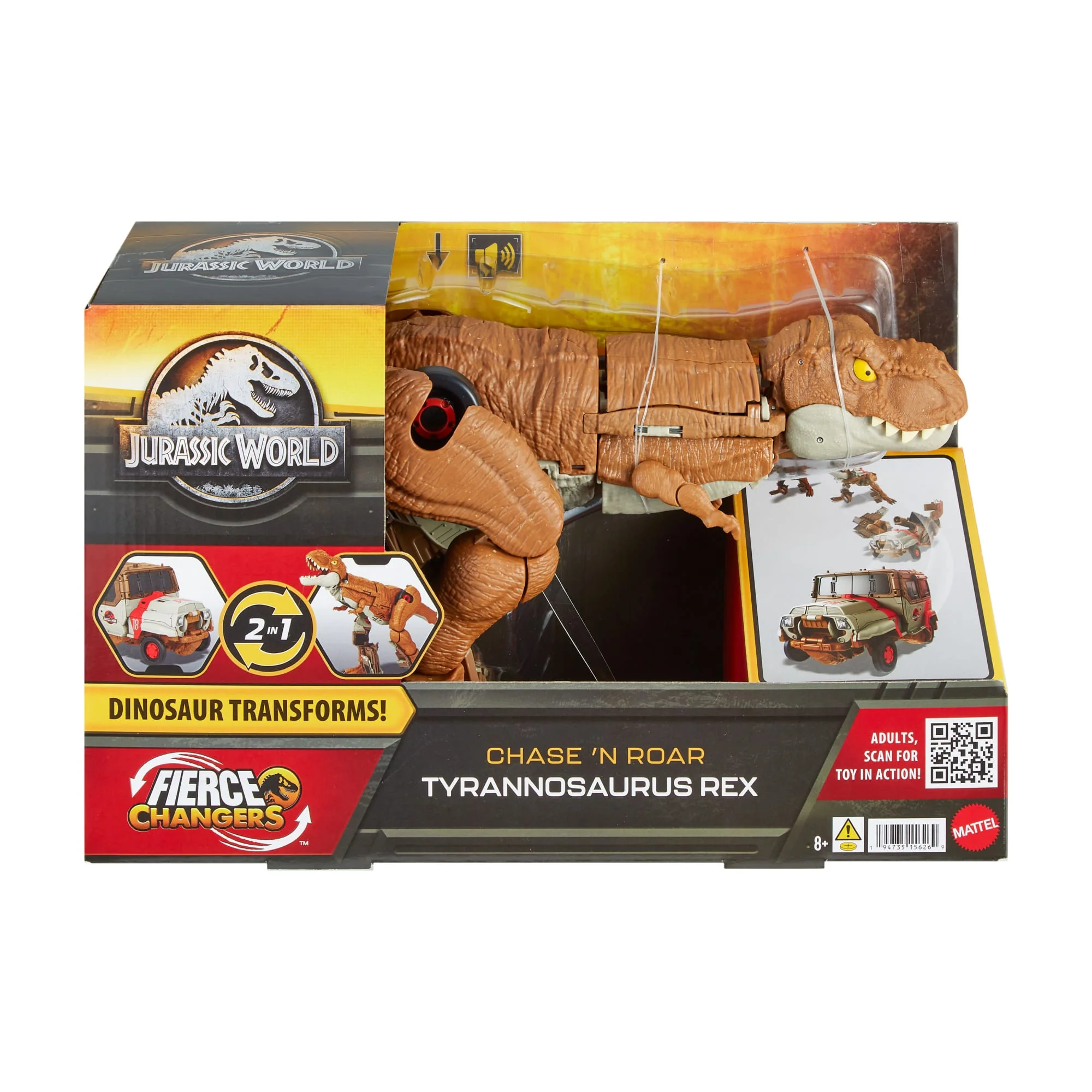 Jurassic World Transforming Toy, Tyrannosaurus T Rex Dinosaur To Truck, Chase N Roar - Image 6