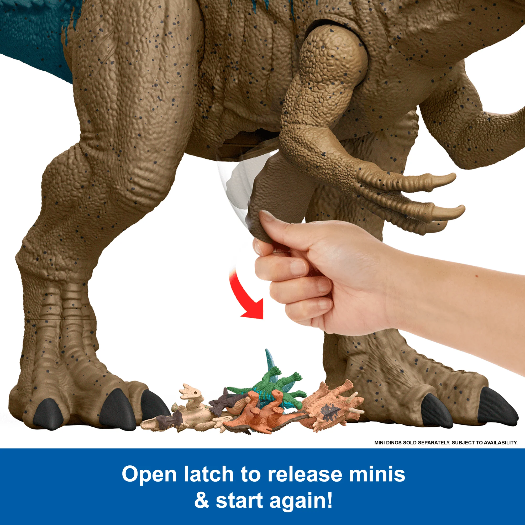 Jurassic World Super Colossal Allosaurus Dinosaur Action Figure Toy 38 inches Long, Swallows Minis - Image 4