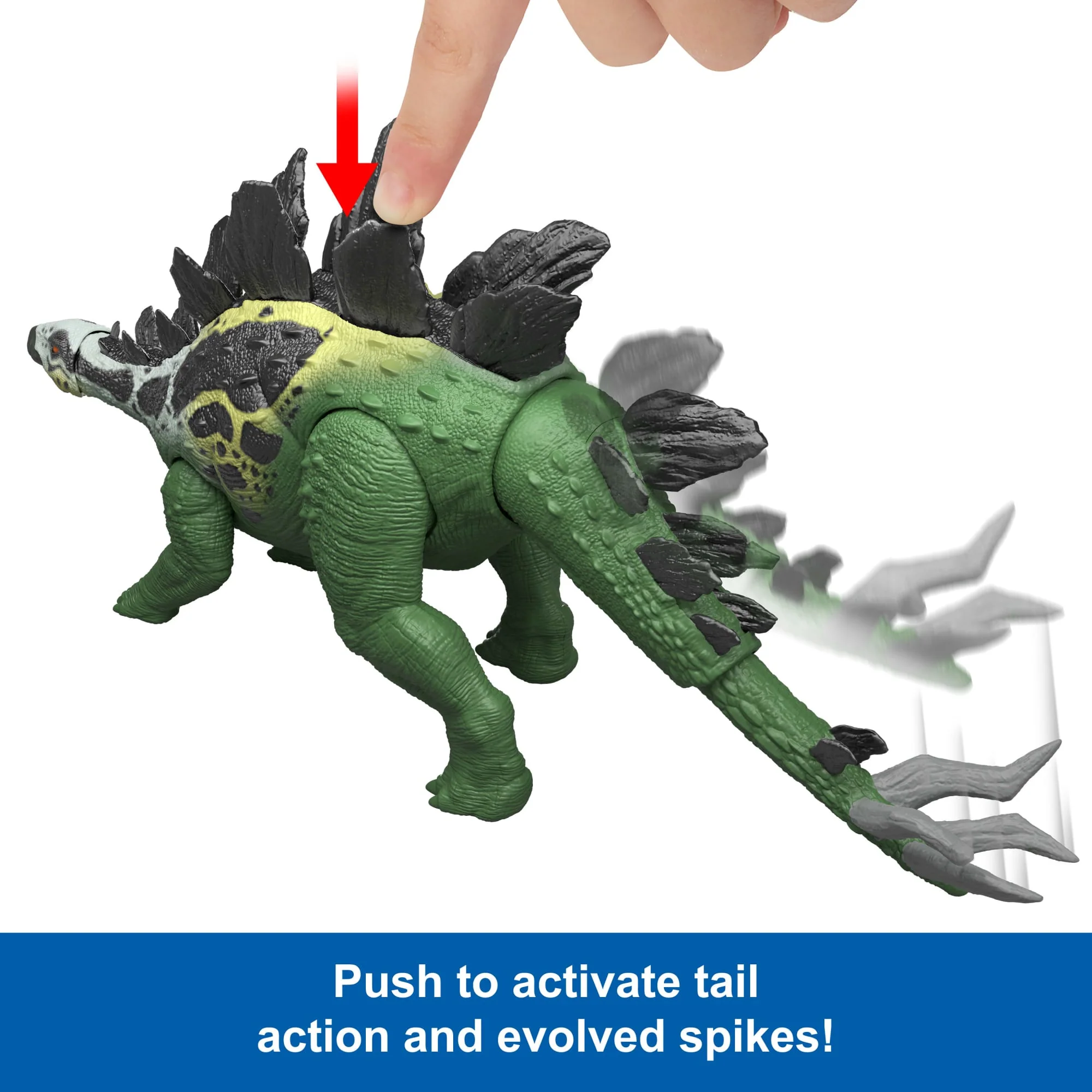 Jurassic World Gigantic Thrashers Stegosaurus Dinosaur Action Figure Toy, 2 Attacks & Evolve Feature - Image 5