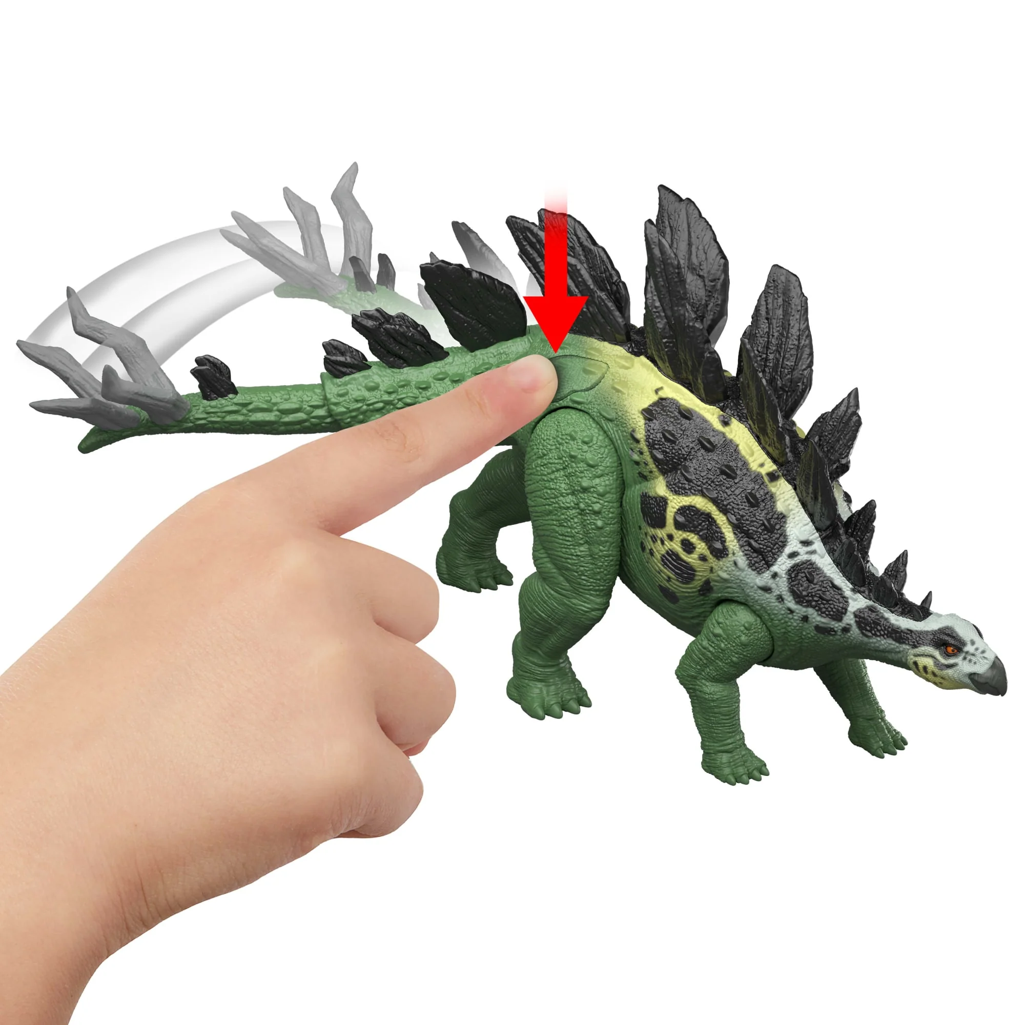 Jurassic World Gigantic Thrashers Stegosaurus Dinosaur Action Figure Toy, 2 Attacks & EVolve Feature - Image 3