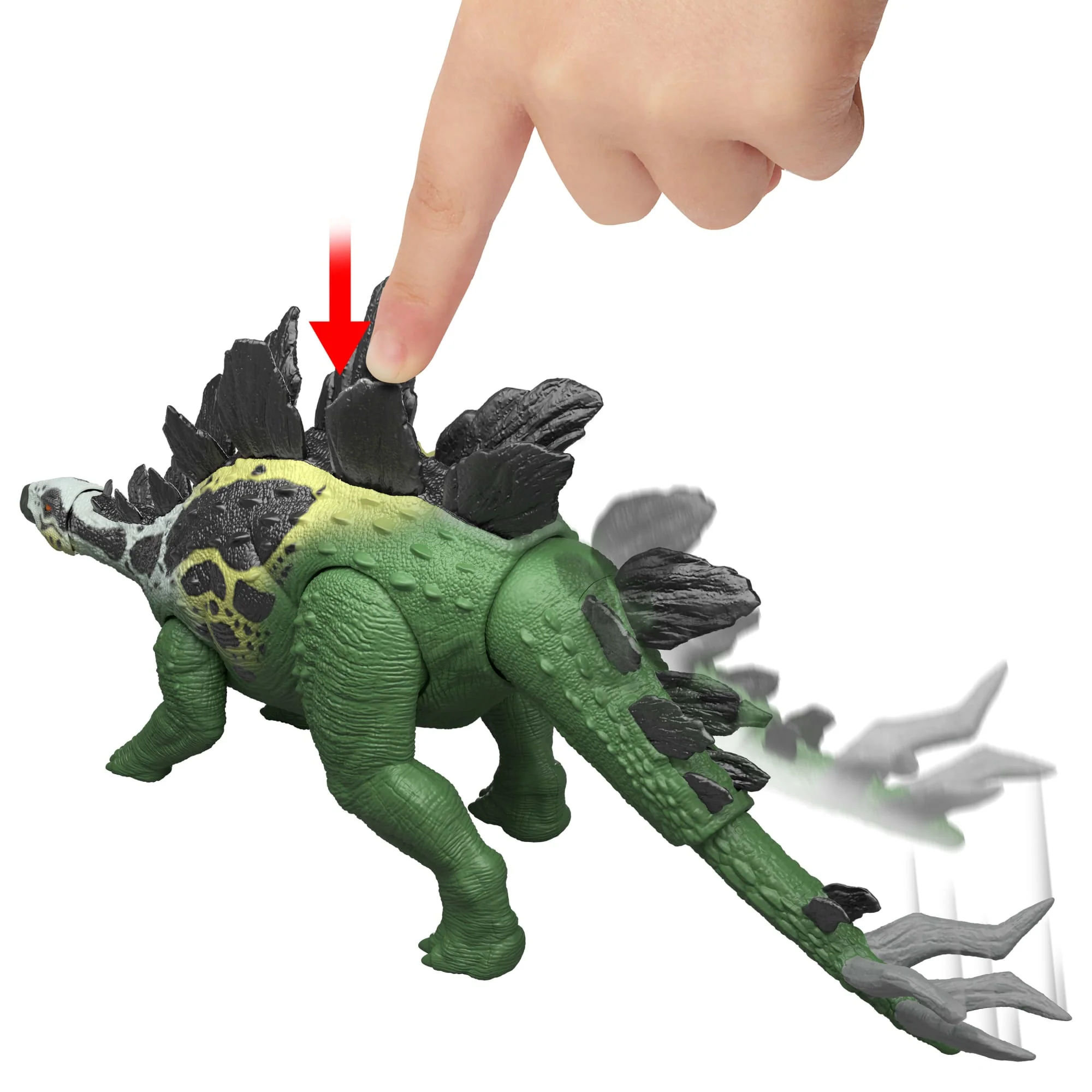 Jurassic World Gigantic Thrashers Stegosaurus Dinosaur Action Figure Toy, 2 Attacks & EVolve Feature - Image 4