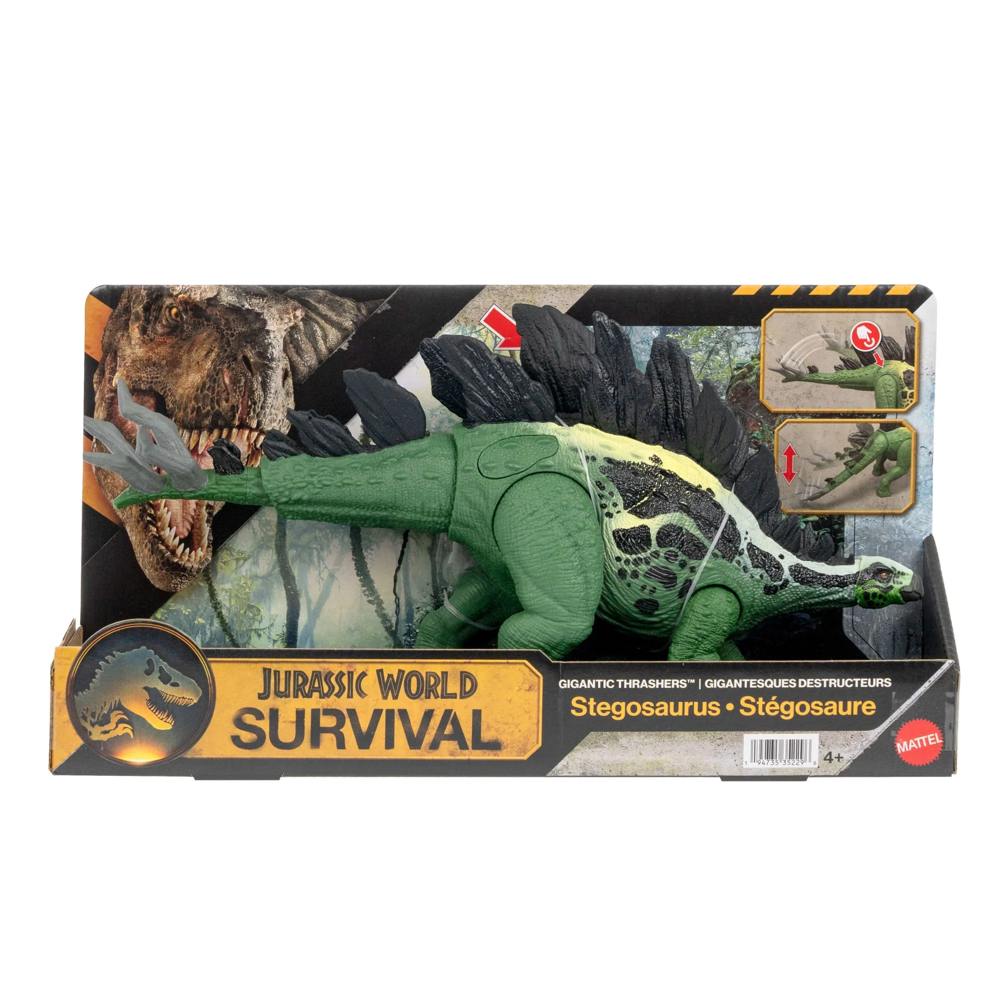 Jurassic World Gigantic Thrashers Stegosaurus Dinosaur Action Figure Toy, 2 Attacks & EVolve Feature - Image 6