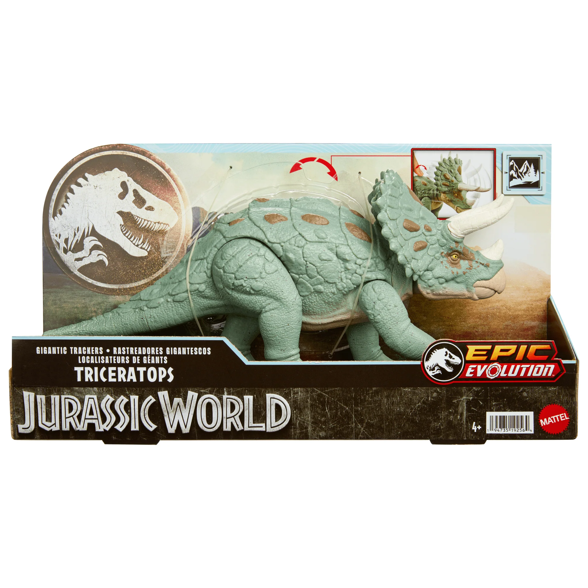 Jurassic World Gigantic Trackers Triceratops Dinosaur Action Figure Toy, Large Species - Image 6