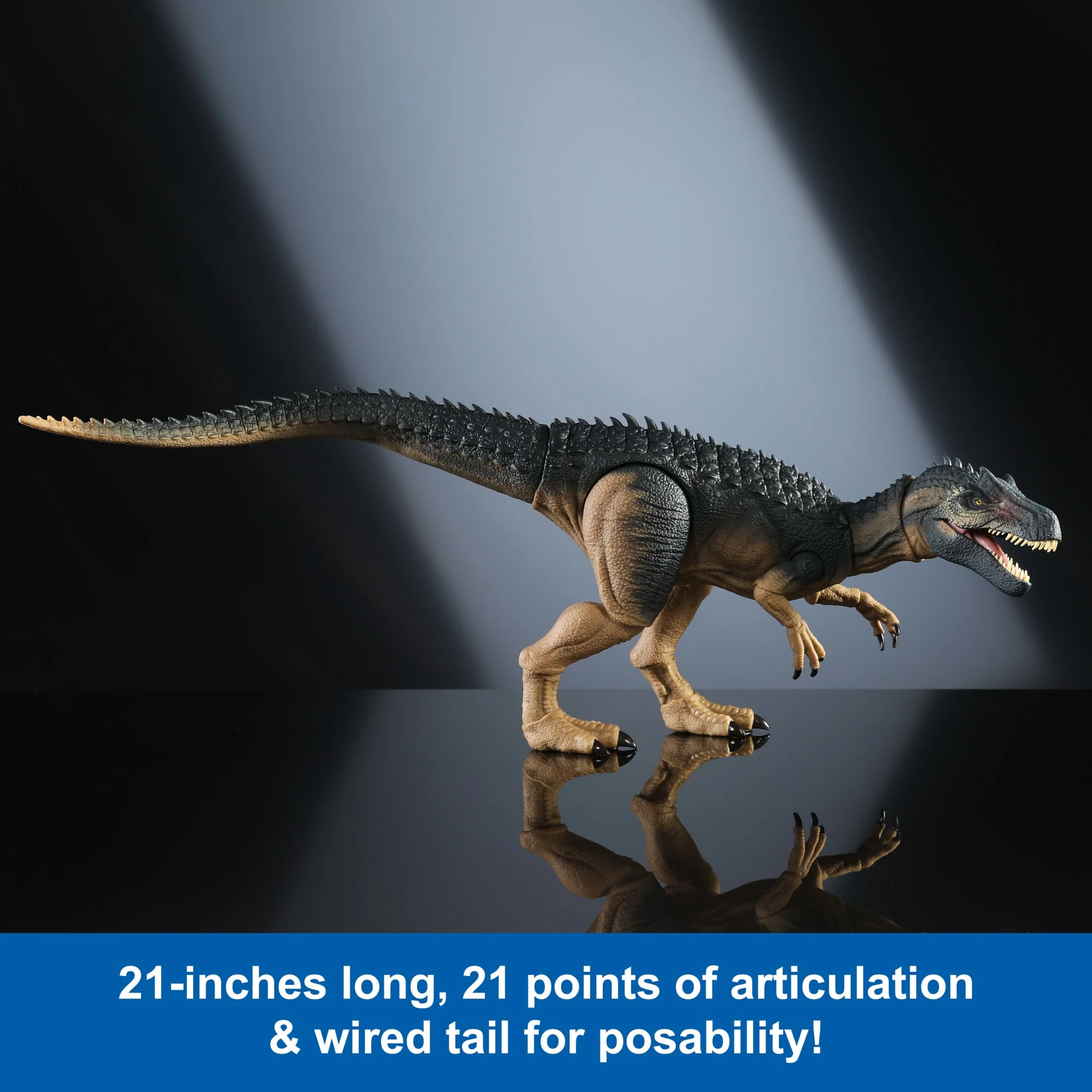 Jurassic World Hammond Collection Allosaurus Dinosaur Action Figure With Glass Eyes, Wired Tail - Image 4