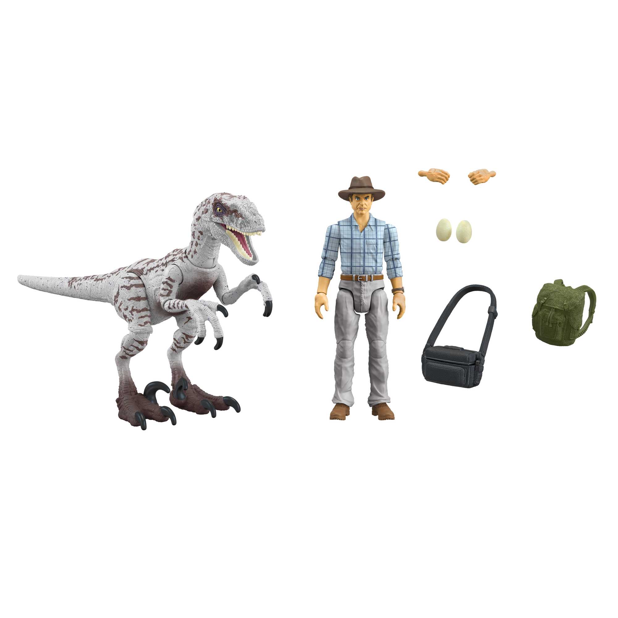 Jurassic World Toys Dr Grant & Raptor Figures Hammond Collection - Image 4