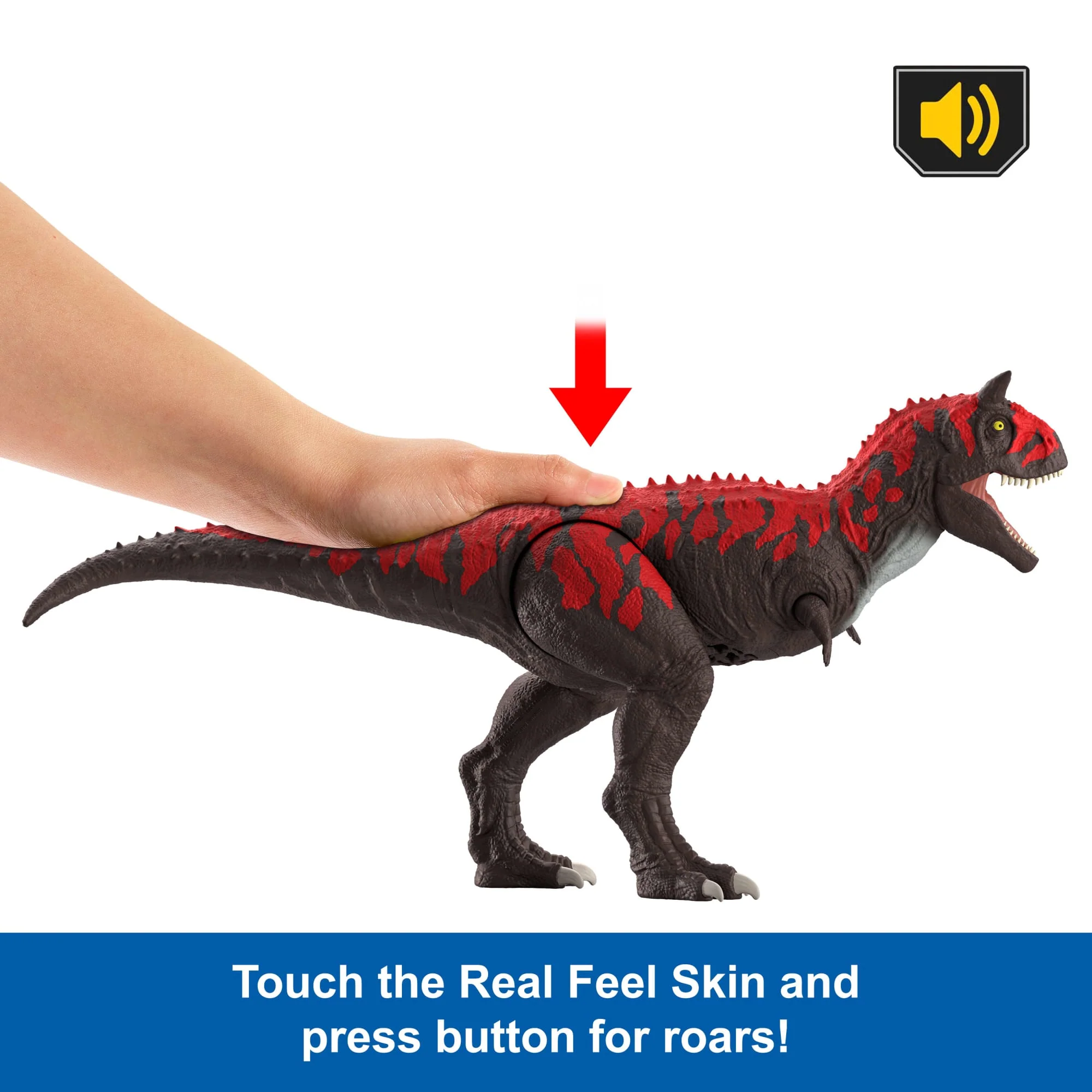 Jurassic World Roarin Real Feel Carnotaurus Dinosaur, Legacy Collection Reimagined Figure - Image 4