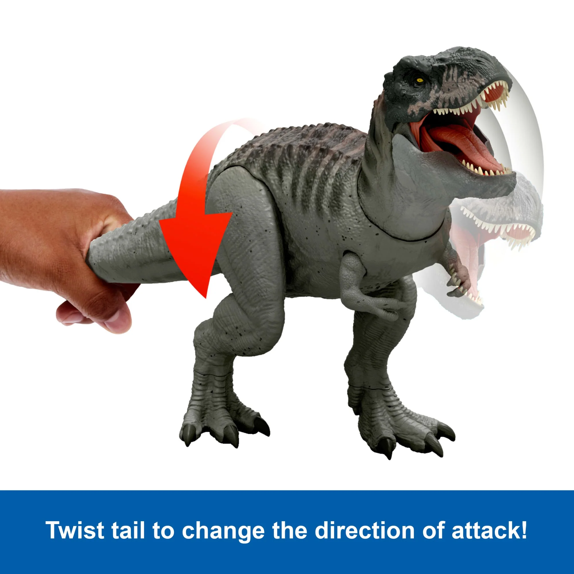 Jurassic World Rebirth Power Devour Tyrannosaurus Rex Dinosaur Figure, Constant Chomp Lights & Sound - Image 4