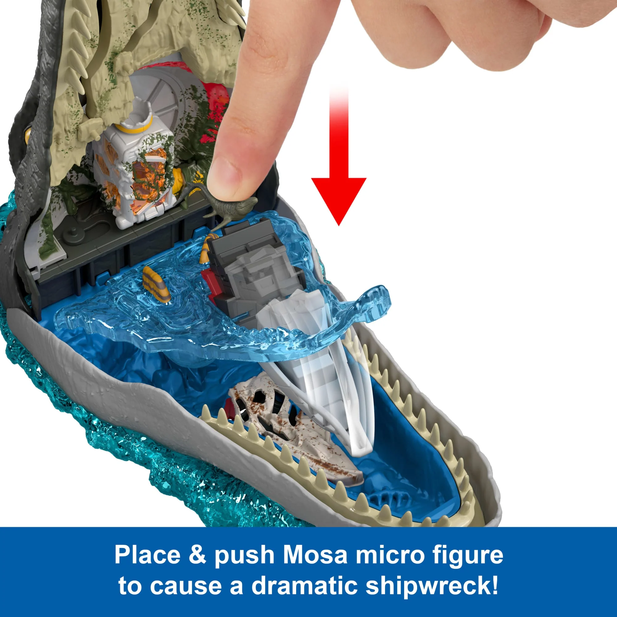 Jurassic World Rebirth Deluxe Mosasaurus Playset, 7 Interactive Features & Sound Fx, 6 Micro Figs - Image 4