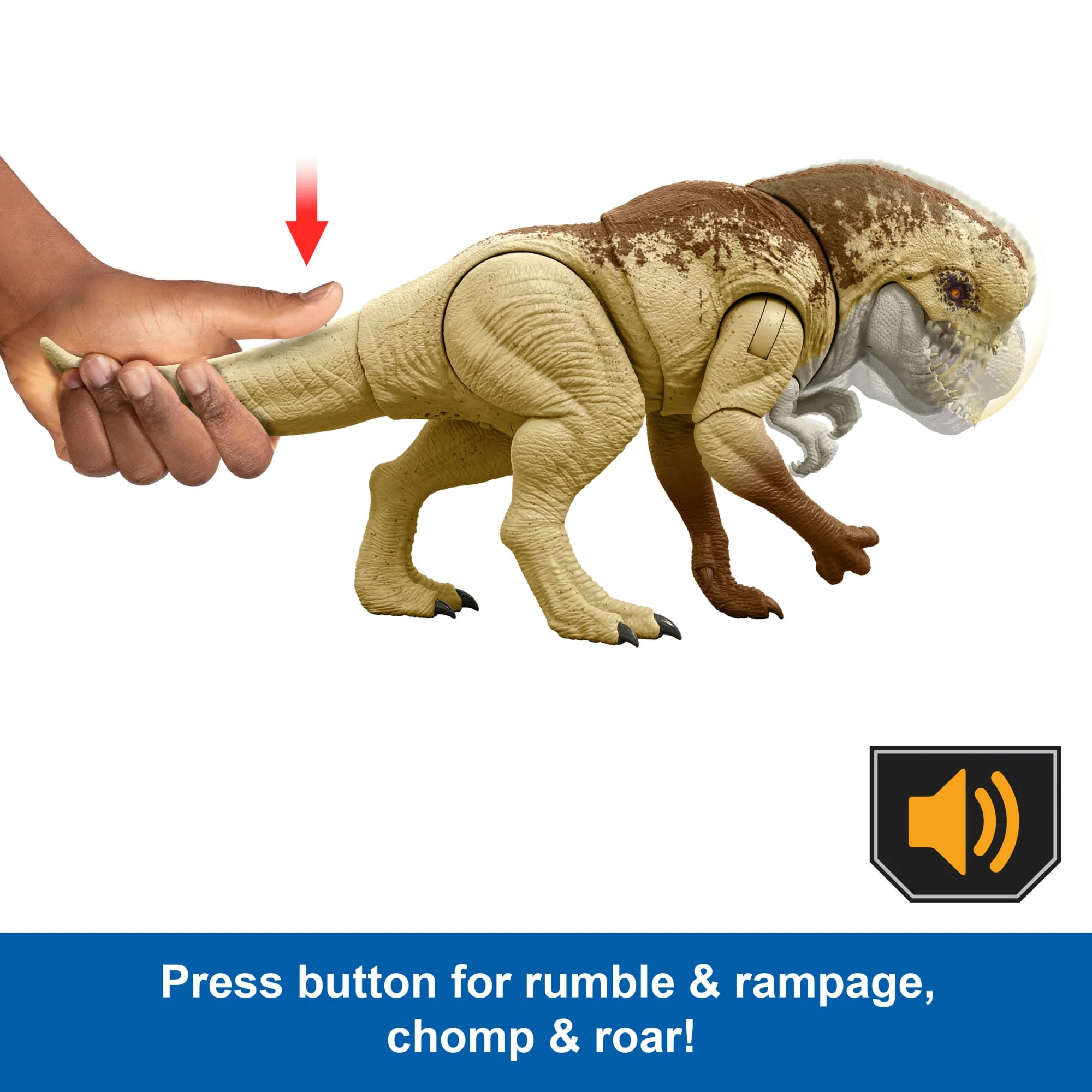 Jurassic World Rebirth Distortus Rex Action Figure, 22 inch Rumble N Rampage Dinosaur Toy, 2 Attacks - Image 4