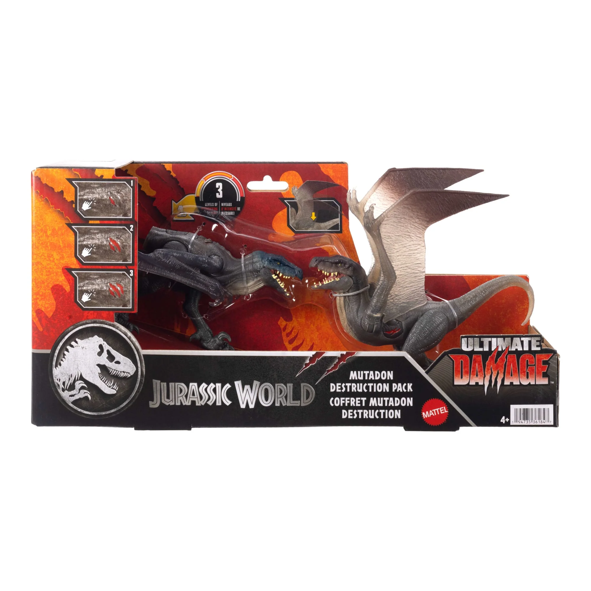 Jurassic World Rebirth Mutadon Destruction Pack, 2 Dinosaur Toys, Damage & Wing Flap Features - Image 6