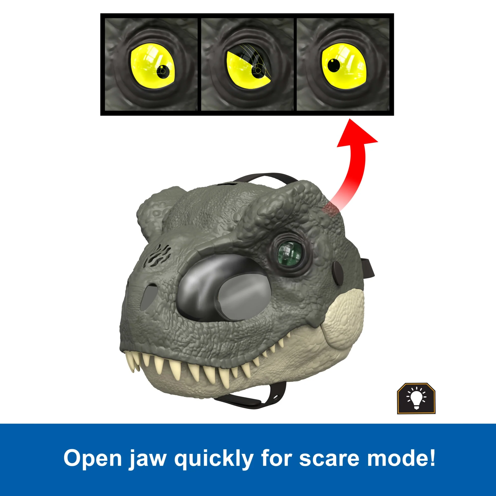 Jurassic World Rebirth T-Rex Rage N Roar Mask With Led Light Up Eyes Feature, 3 Level Effects - Image 5
